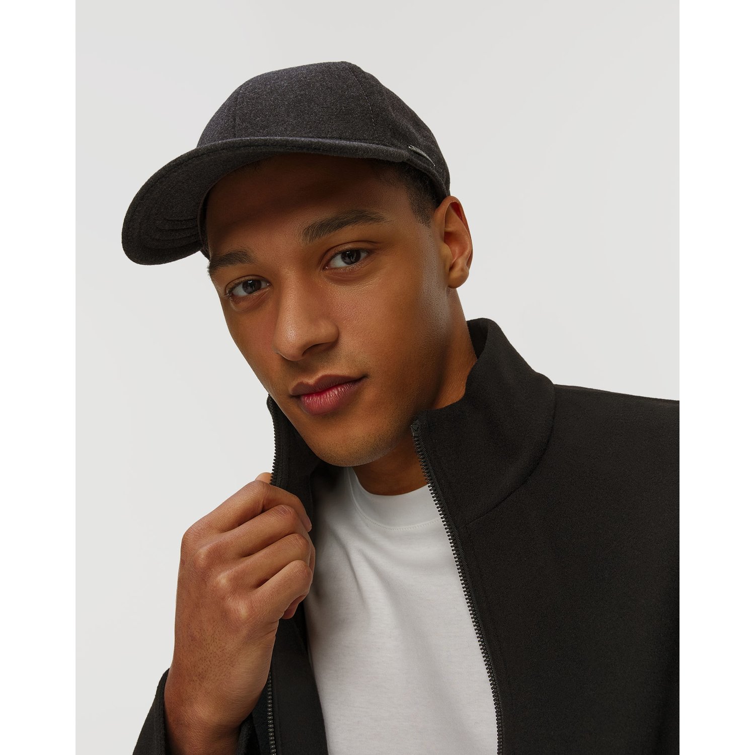 Czapka Z Daszkiem I Klapami Bocznymi Męska Stetson Baseball Cap Wool Cashmere Ef Szara