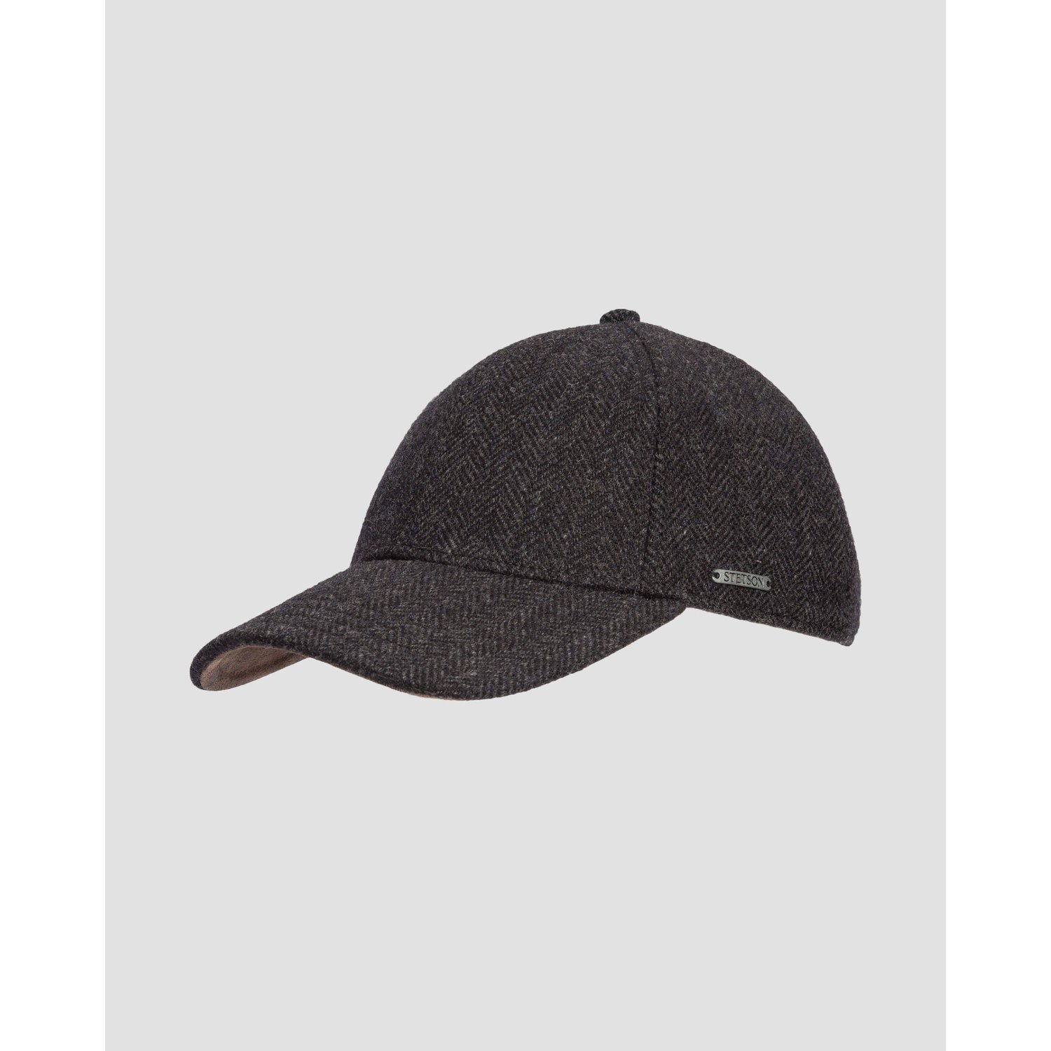 Wełniana Czapka Z Daszkiem Męska Stetson Baseball Cap Wool Herringbone