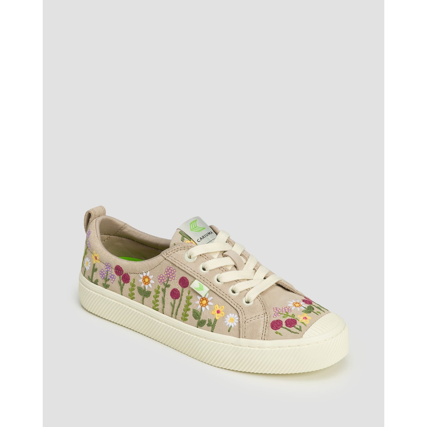 Trampki Zamszowe Damskie Cariuma Oca Low Rose Suede Embroidered Flowers