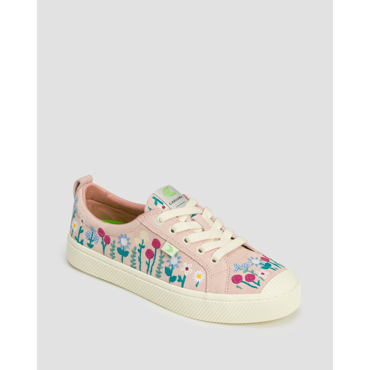 Trampki Zamszowe Damskie Cariuma Oca Low Rose Suede Embroidered Flowers