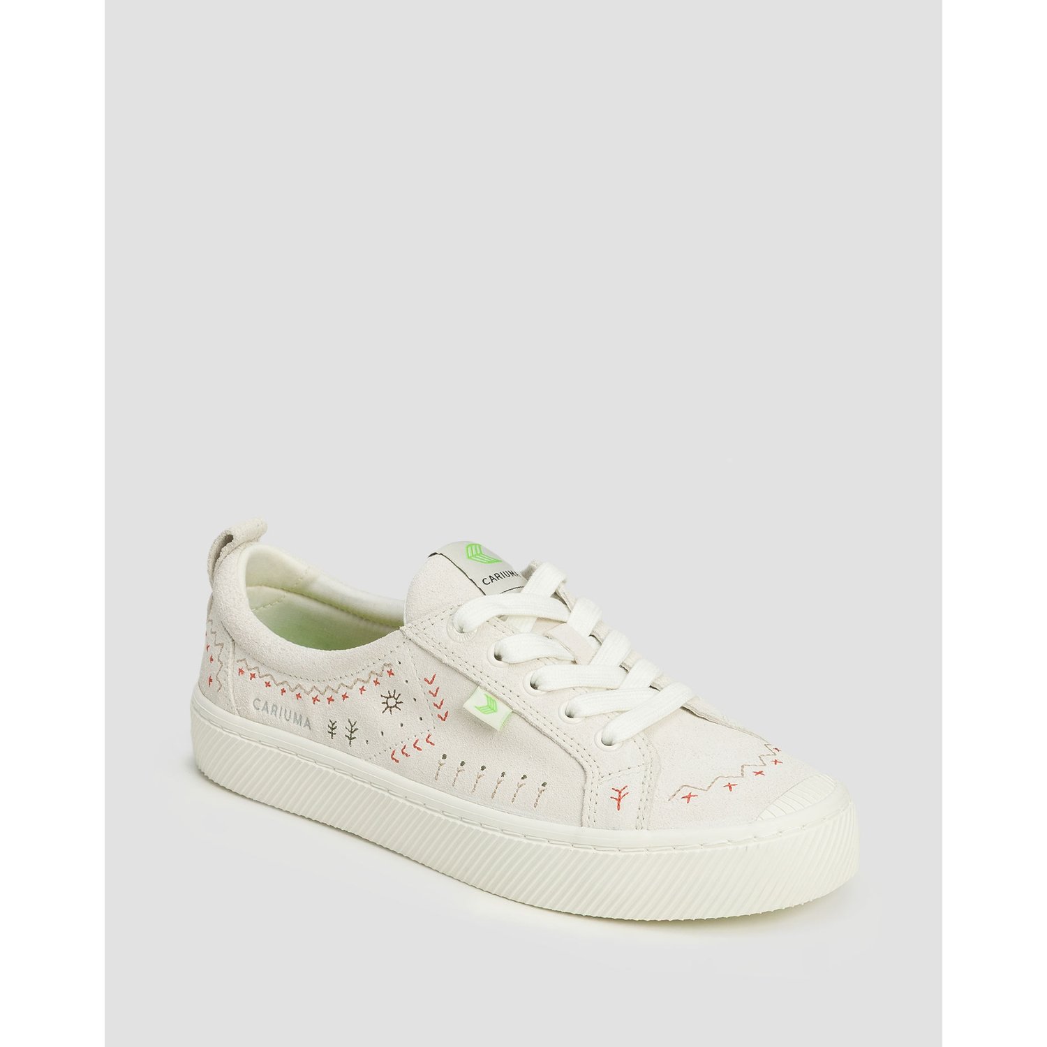 Trampki Ze Skóry Zamszowej Cariuma Oca Suede Smoke White Embroidered