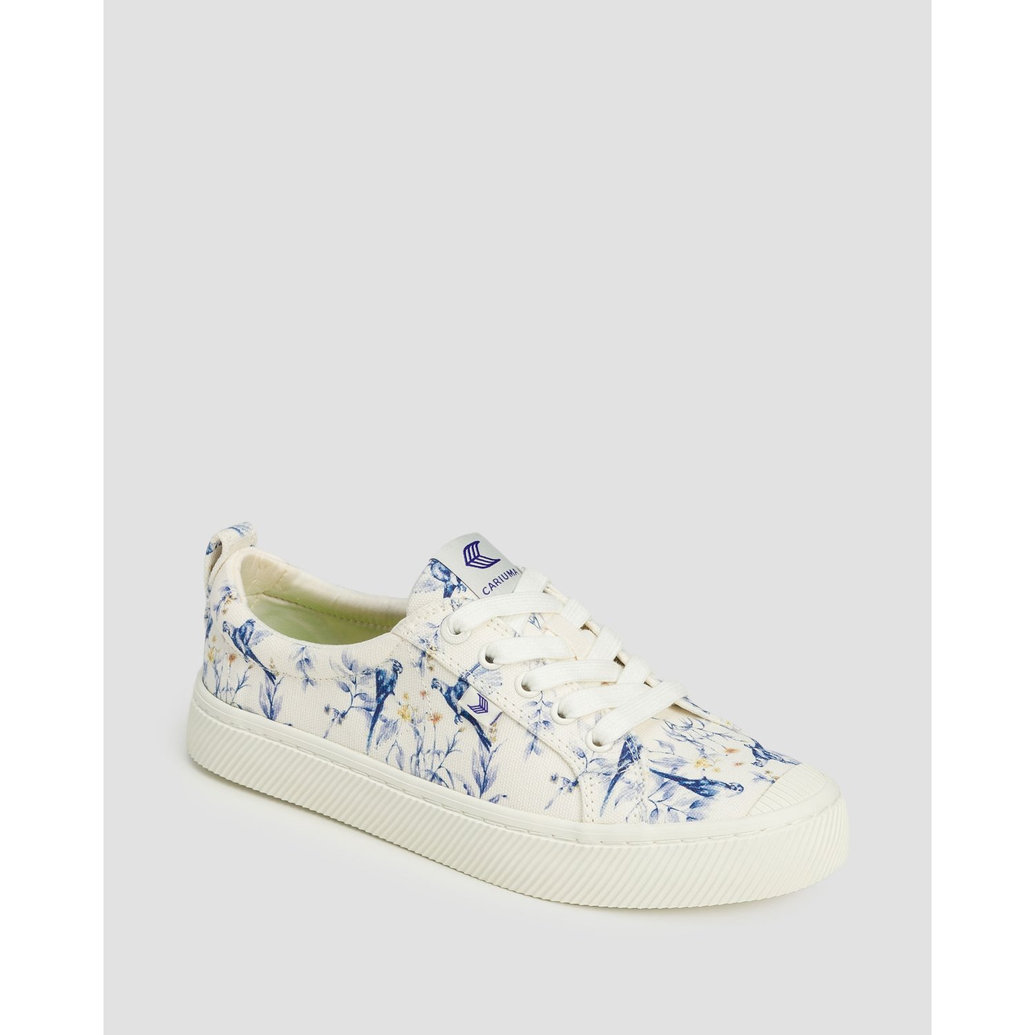 Tenisówki Damskie Cariuma Oca Low Canvas White Spectrum Blue Parrot Prin