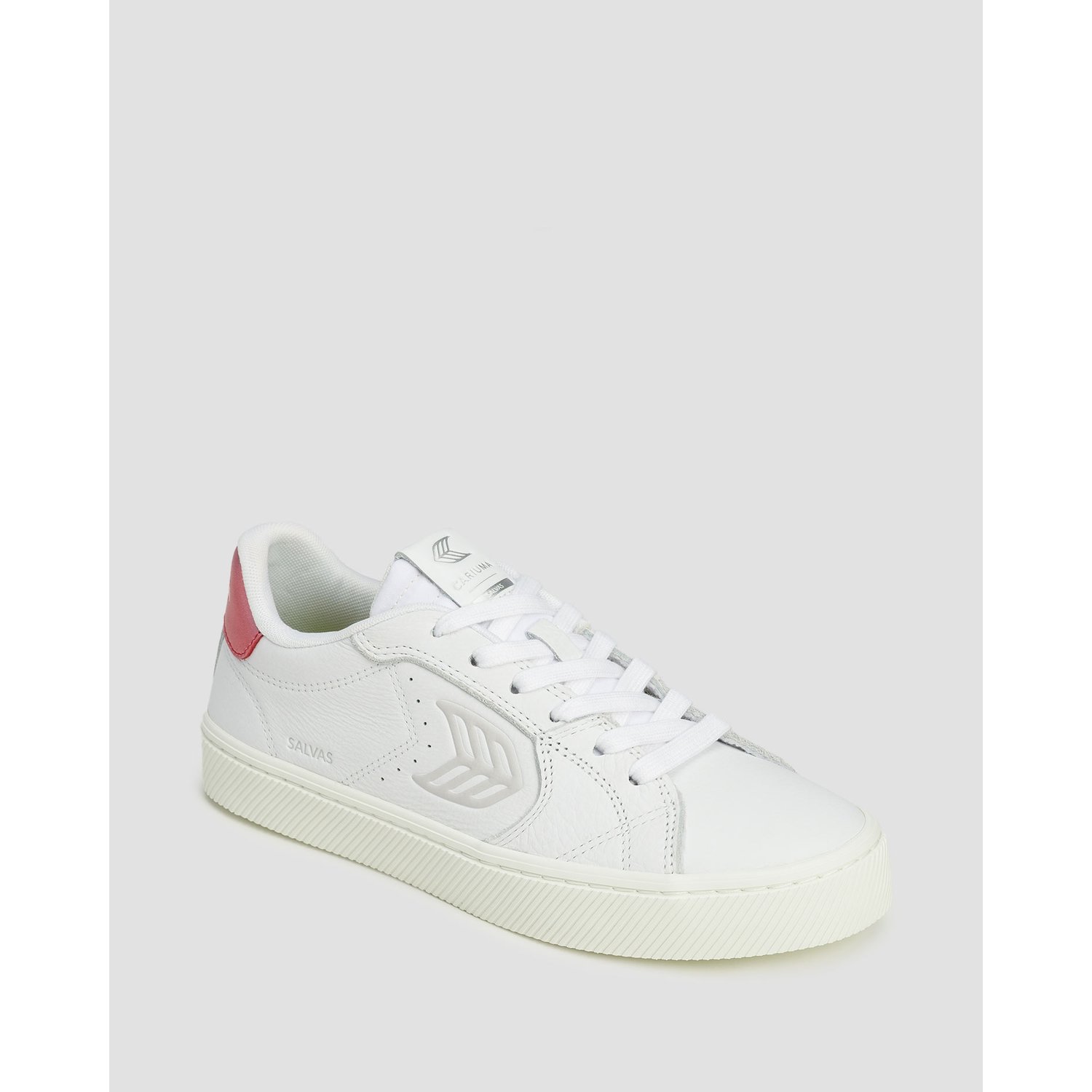 Sneakersy Damskie Cariuma Salvas White Premium Leather Ice Logo Metallic Red
