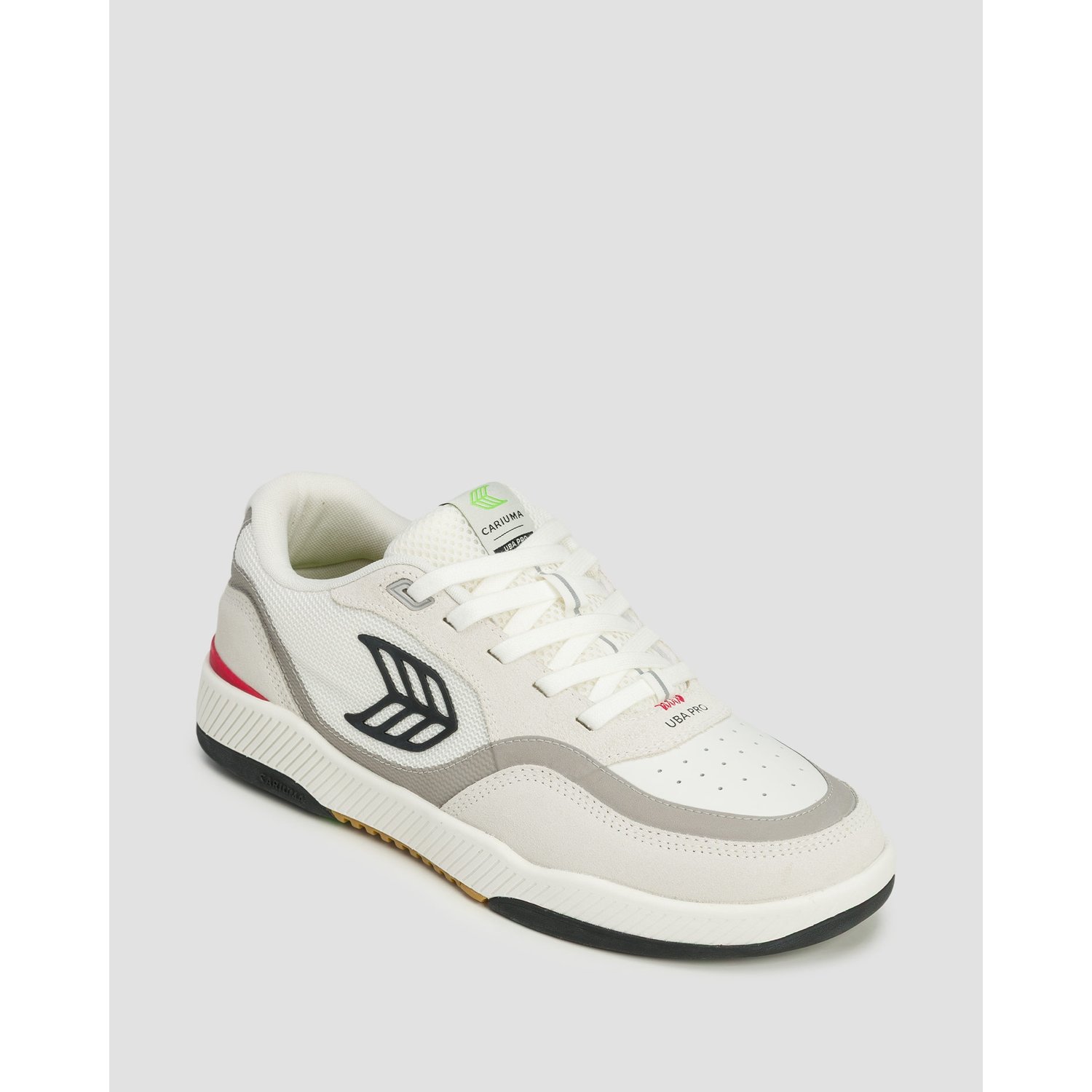 Buty Męskie Cariuma Uba Pro Smoke White Suede Off-white Mesh Black Logo Red