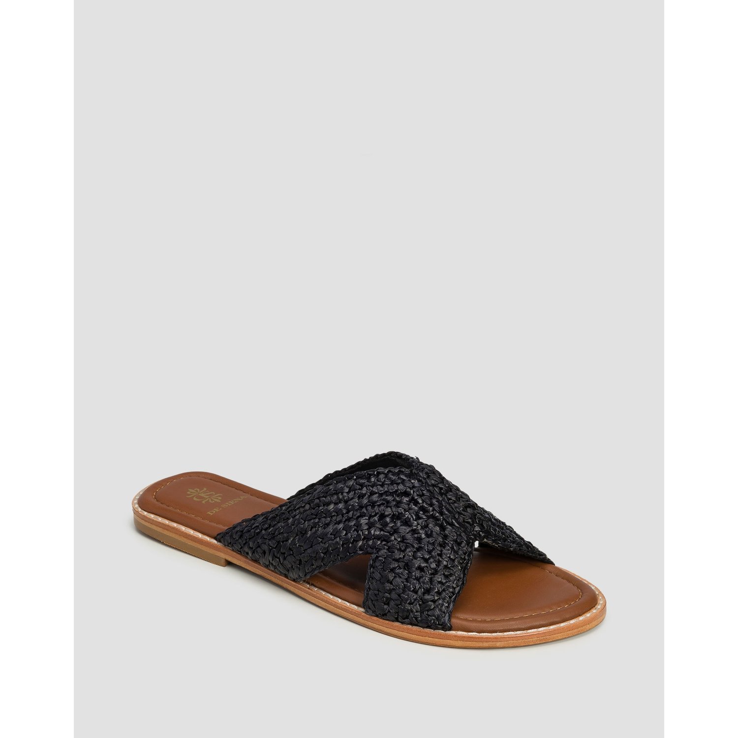 Klapki Damskie De Siena Zinia Raffia Czarne