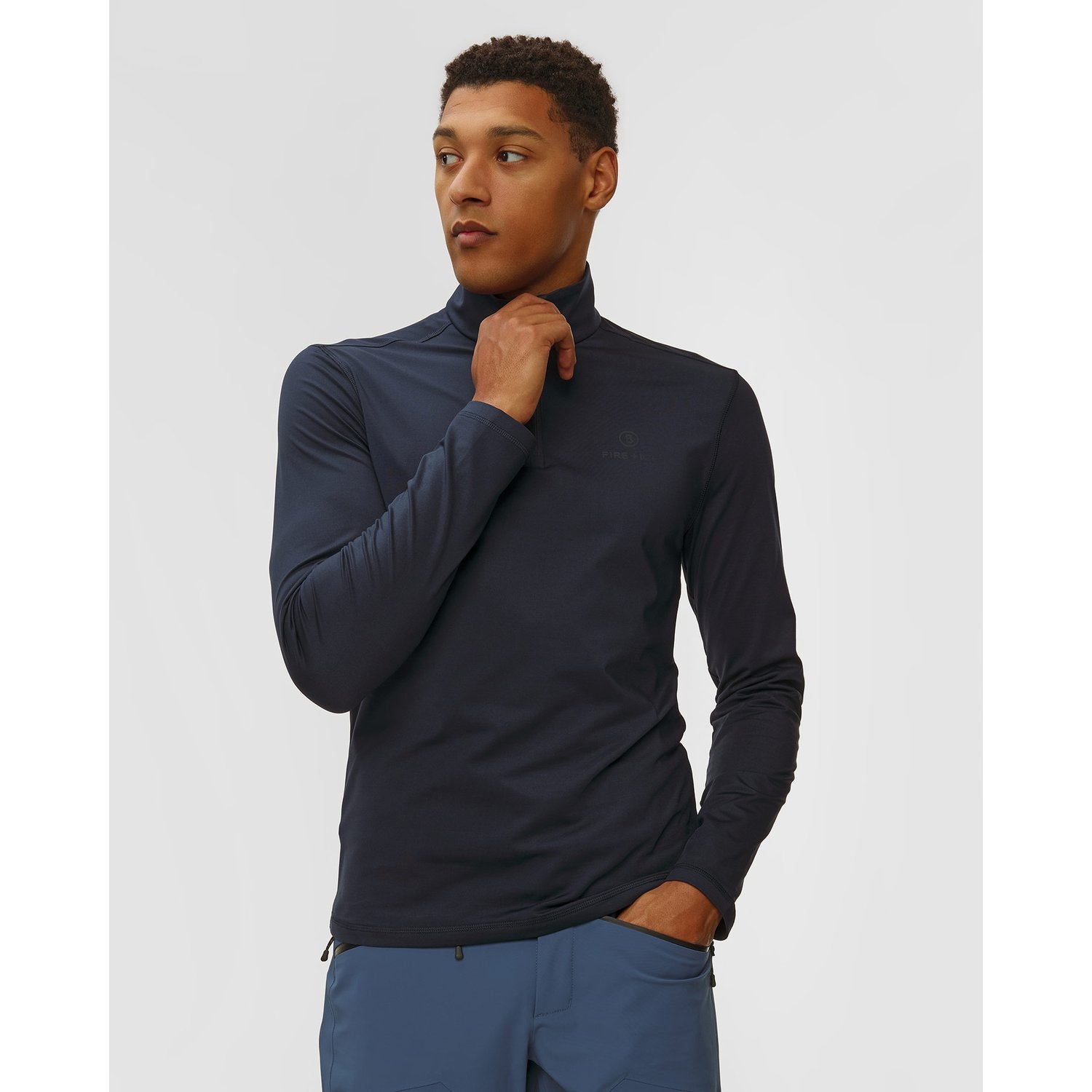 Granatowy Golf Narciarski Męski Bogner Fire+ice Pascal