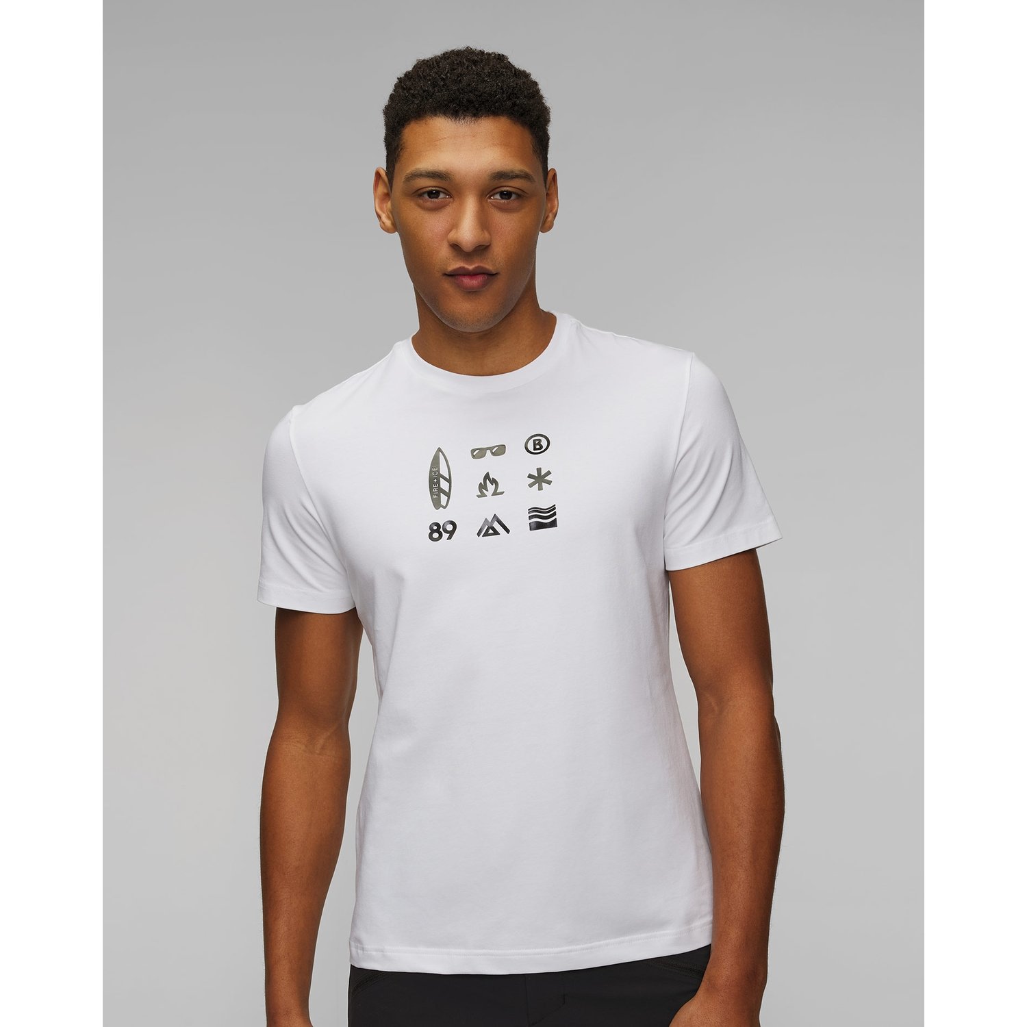 Biały T-shirt Męski Bogner Fire+ice Matteo