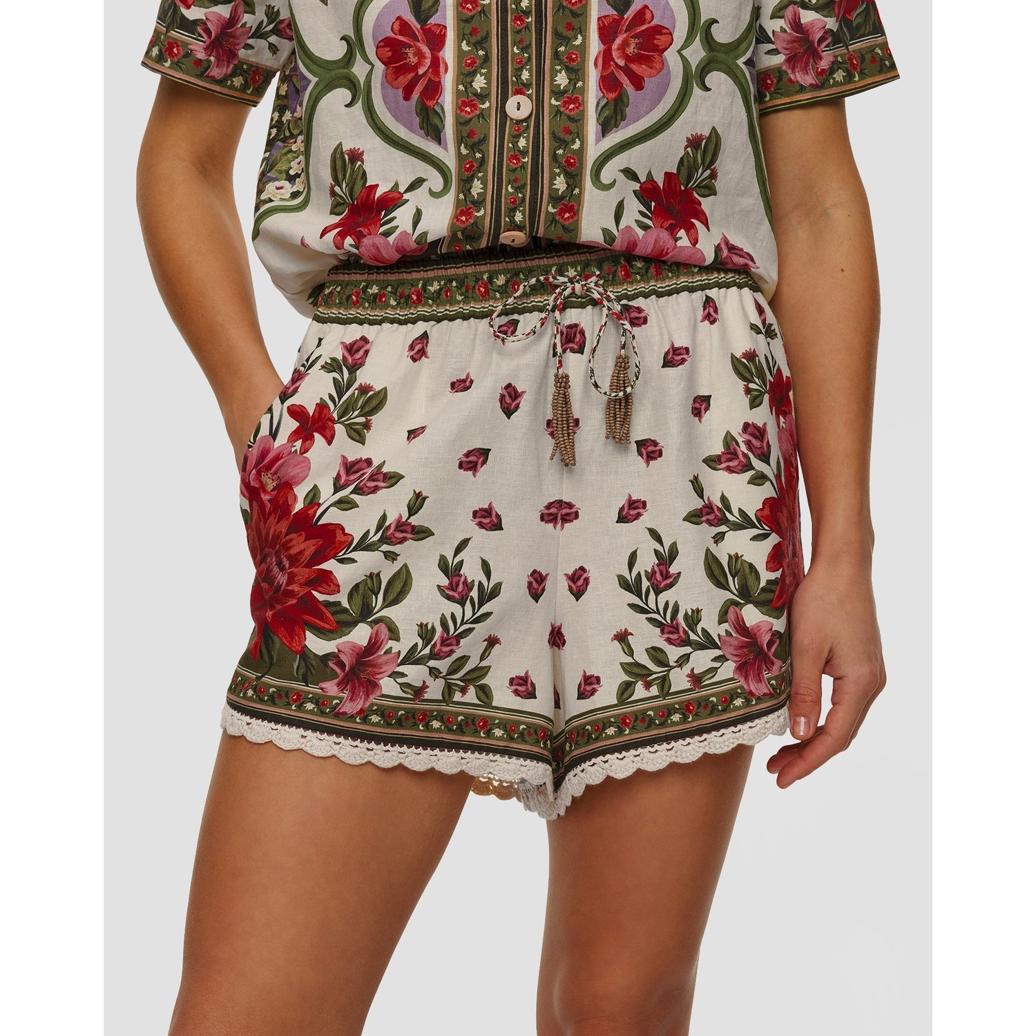 Lniane Szorty Damskie Farm Rio