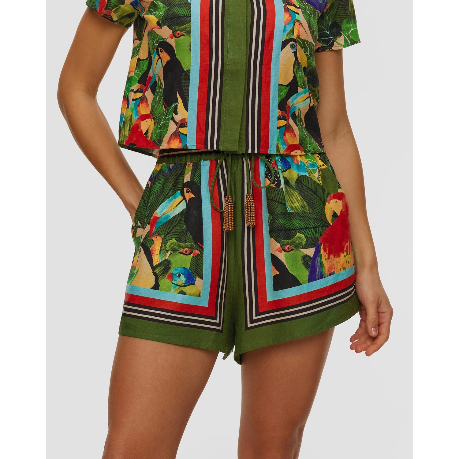 Lniane Szorty Damskie Farm Rio