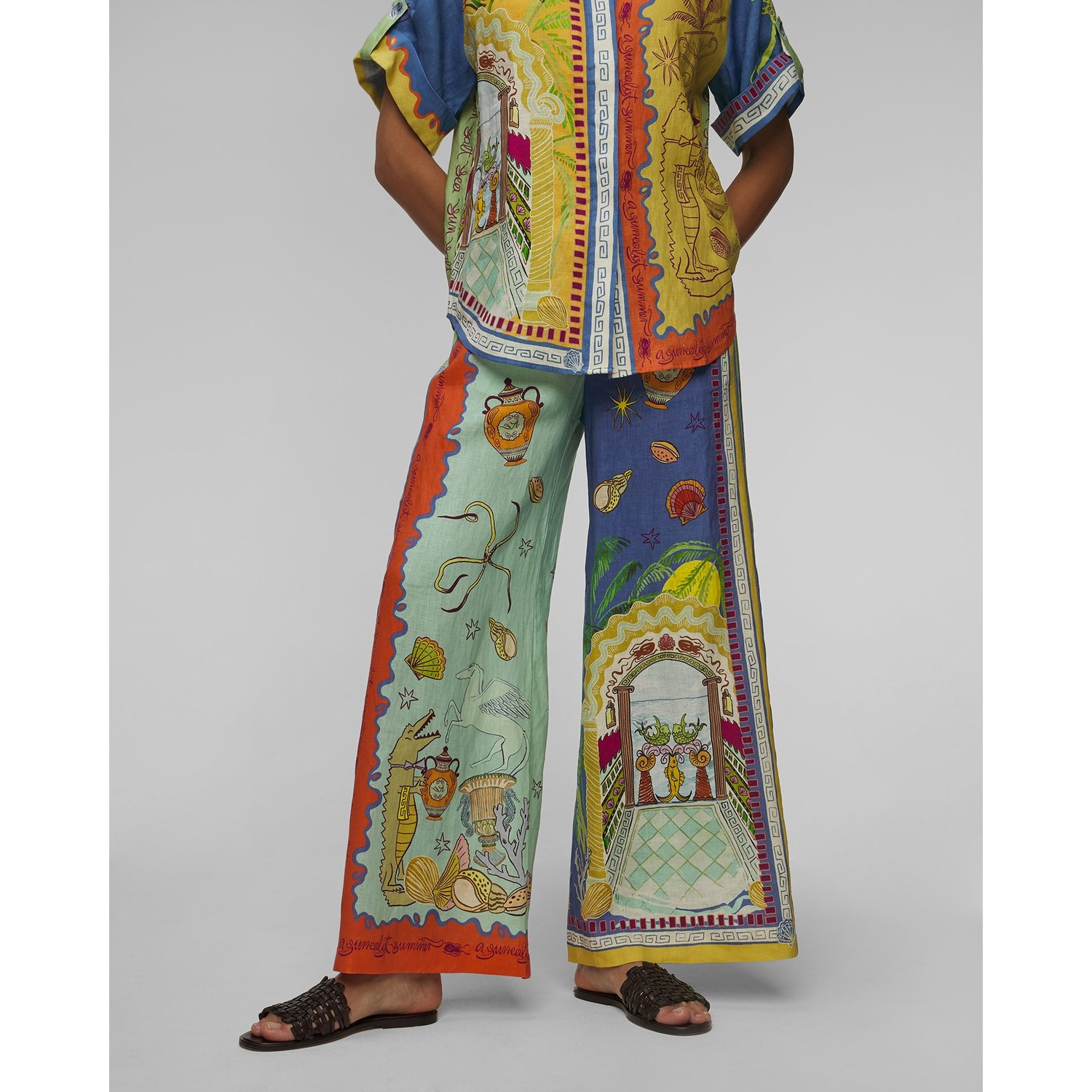 Spodnie Lniane Damskie Alemais Surrealist Summer Pant