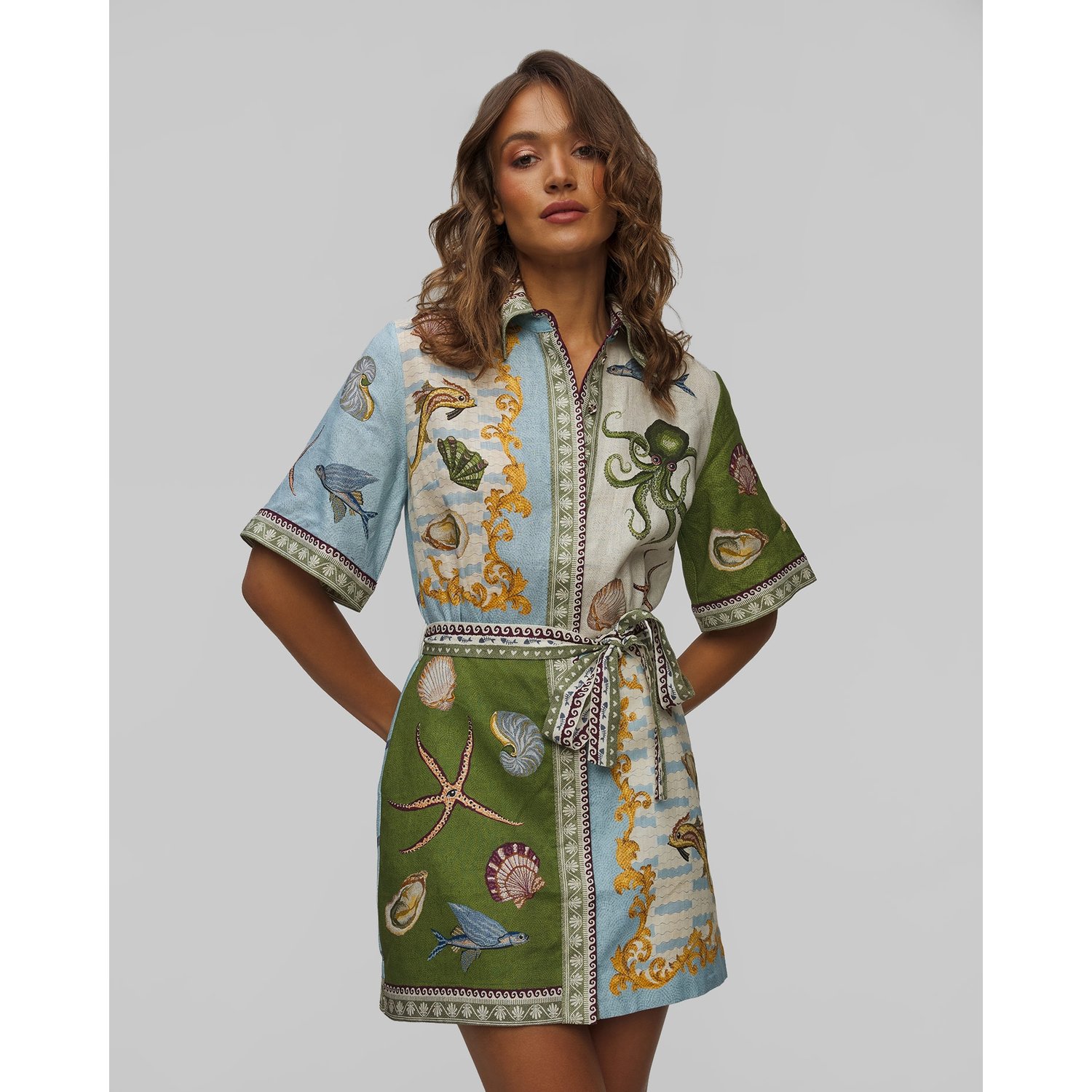 Lniana Sukienka Damska Alemais Bath House Mini Dress