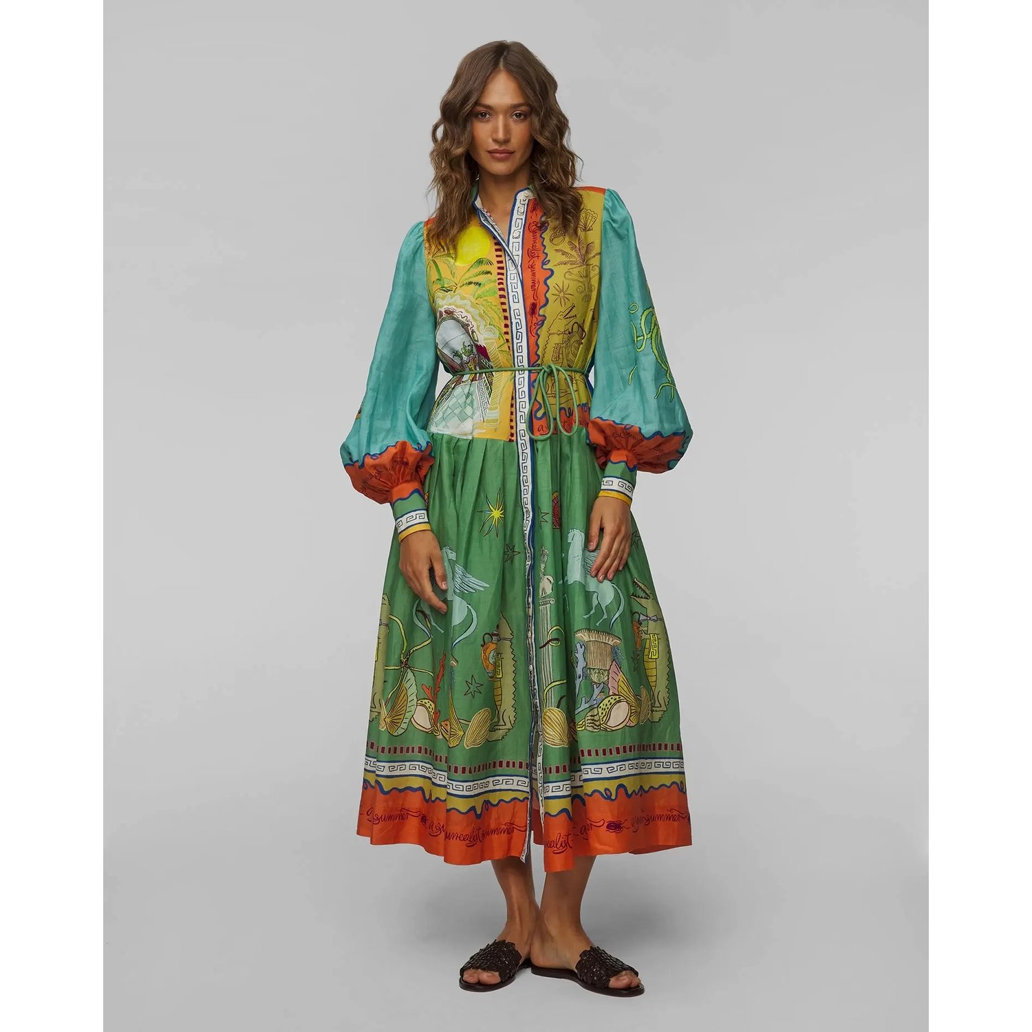 Suknia Damska Alemais Surrealist Summer Ramie Shirtdress