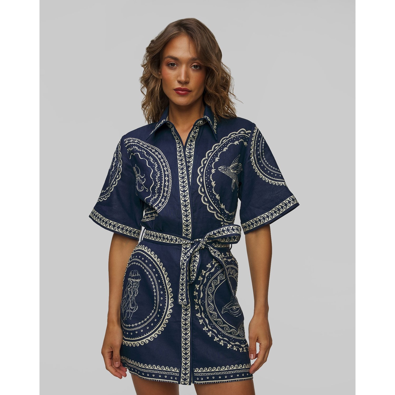 Sukienka Damska Lniana Alemais Oceane Mini Dress