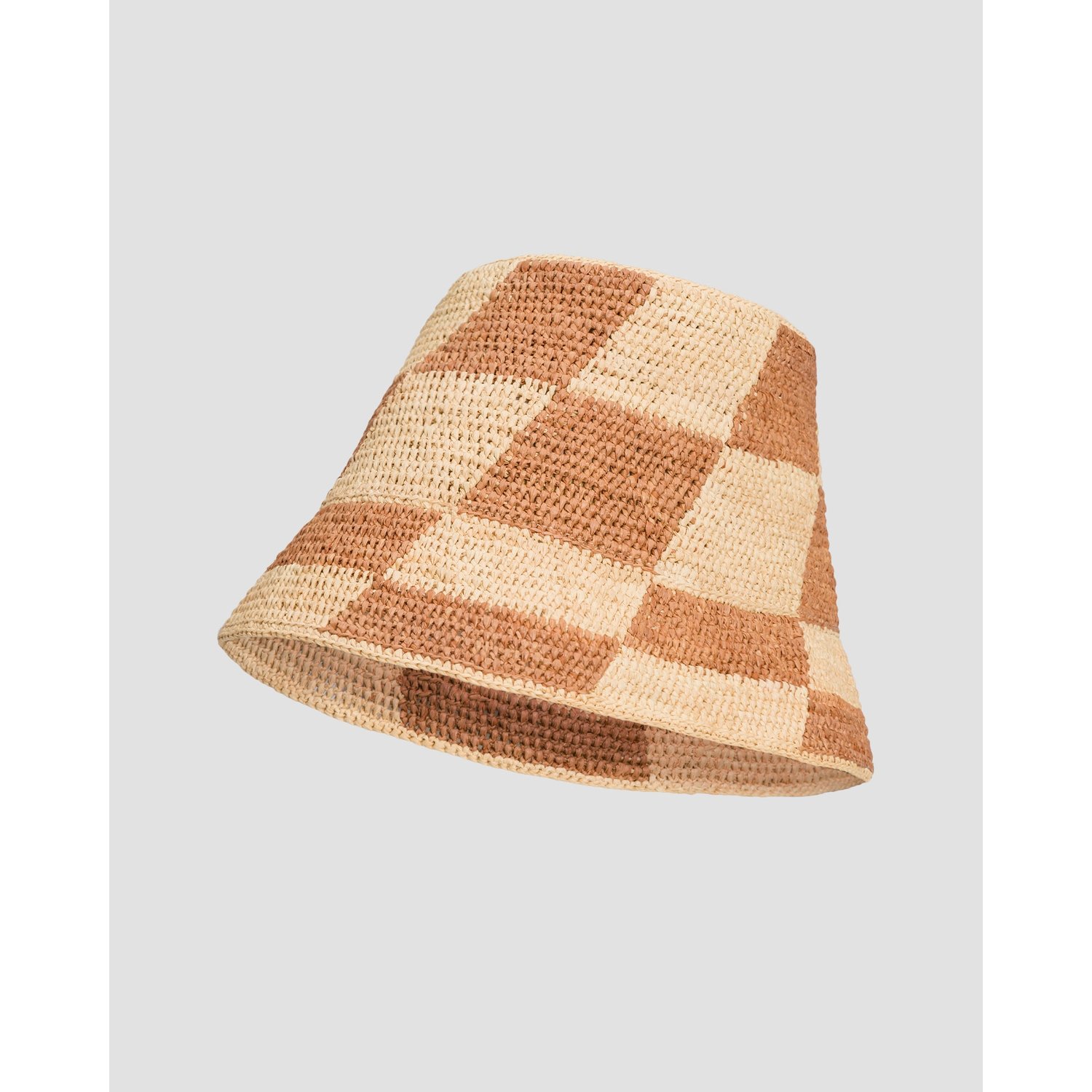 Kapelusz Damski Alemais Michelle Raffia Checked Bucket Hat