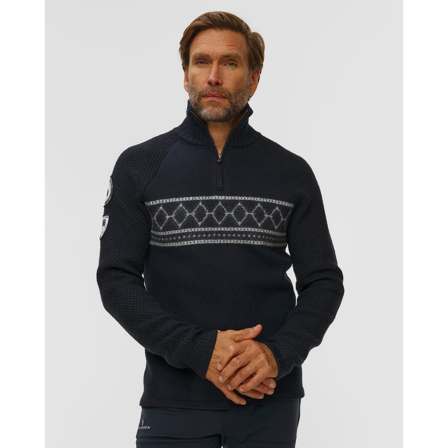 Golf Narciarski Męski Amundsen Boiled Ski Sweater Granatowy