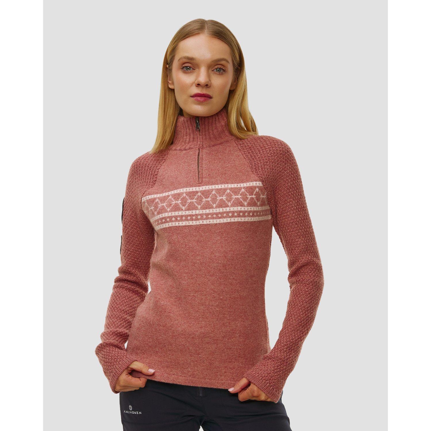 Golf Narciarski Damski Amundsen Sports Boiled Ski Sweater Różowy