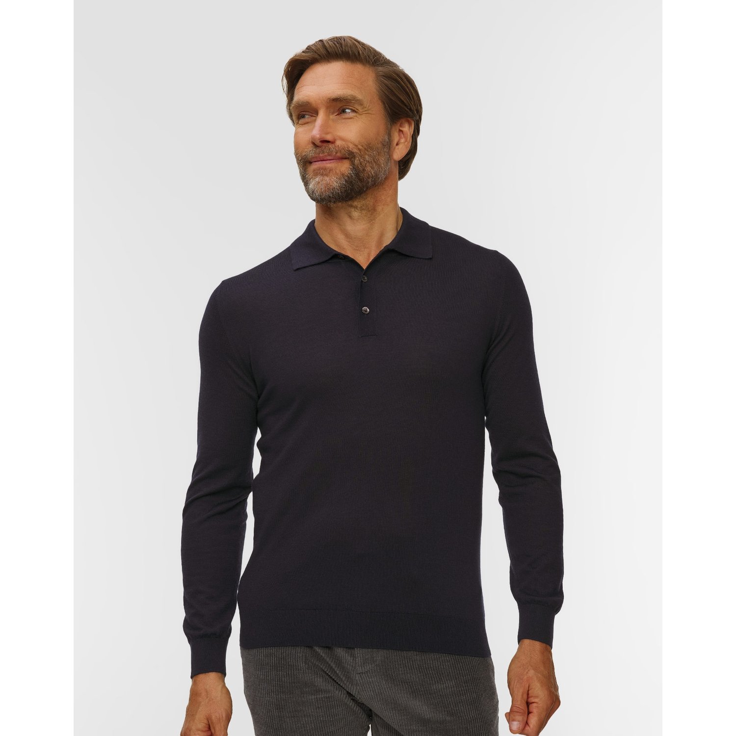 Kaszmirowy Sweter Polo Męski Pashmere