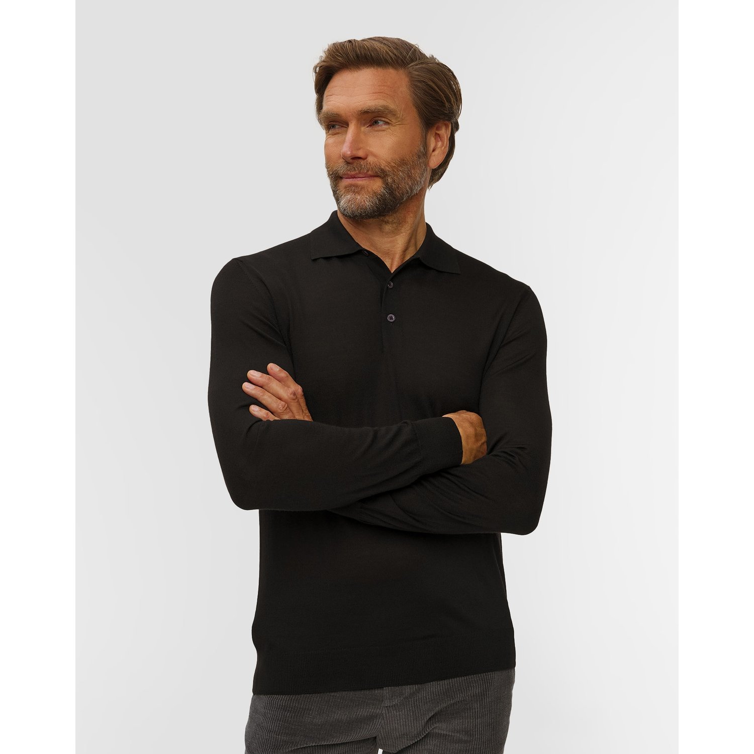 Wełniany Sweter Polo Męski Pashmere