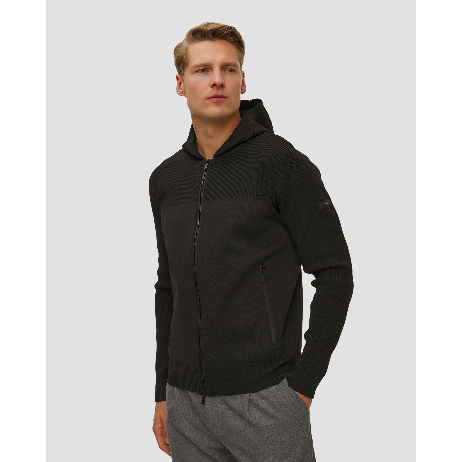 Czarny Sweter Rozpinany Z Kapturem Męski Unity Original Chris