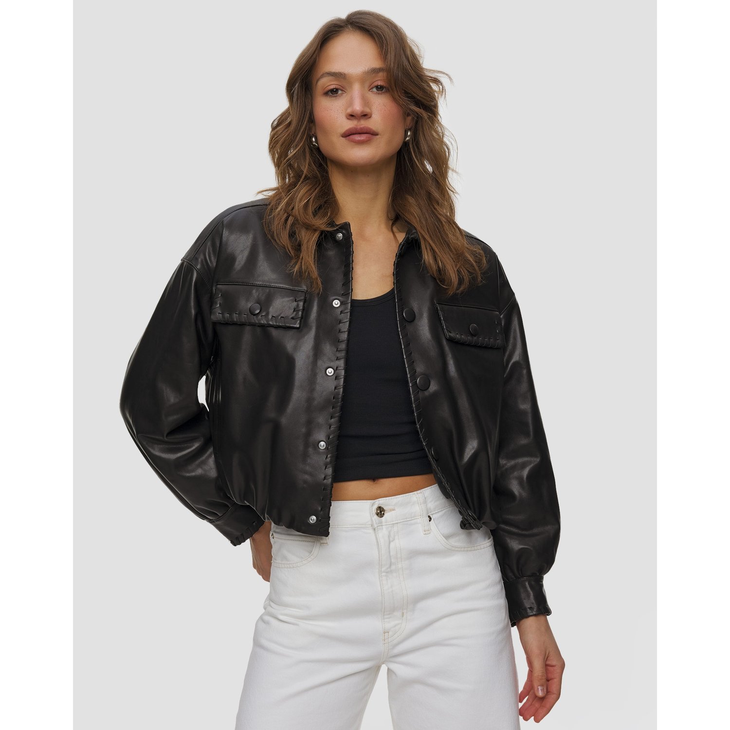 Kurtka Skórzana Damska Frame The Leather Bubble Jacket