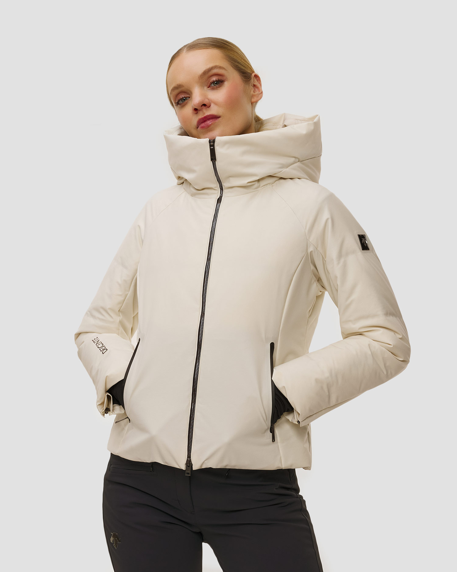 Kurtka narciarska puchowa damska Descente Double Collar Jacket biały