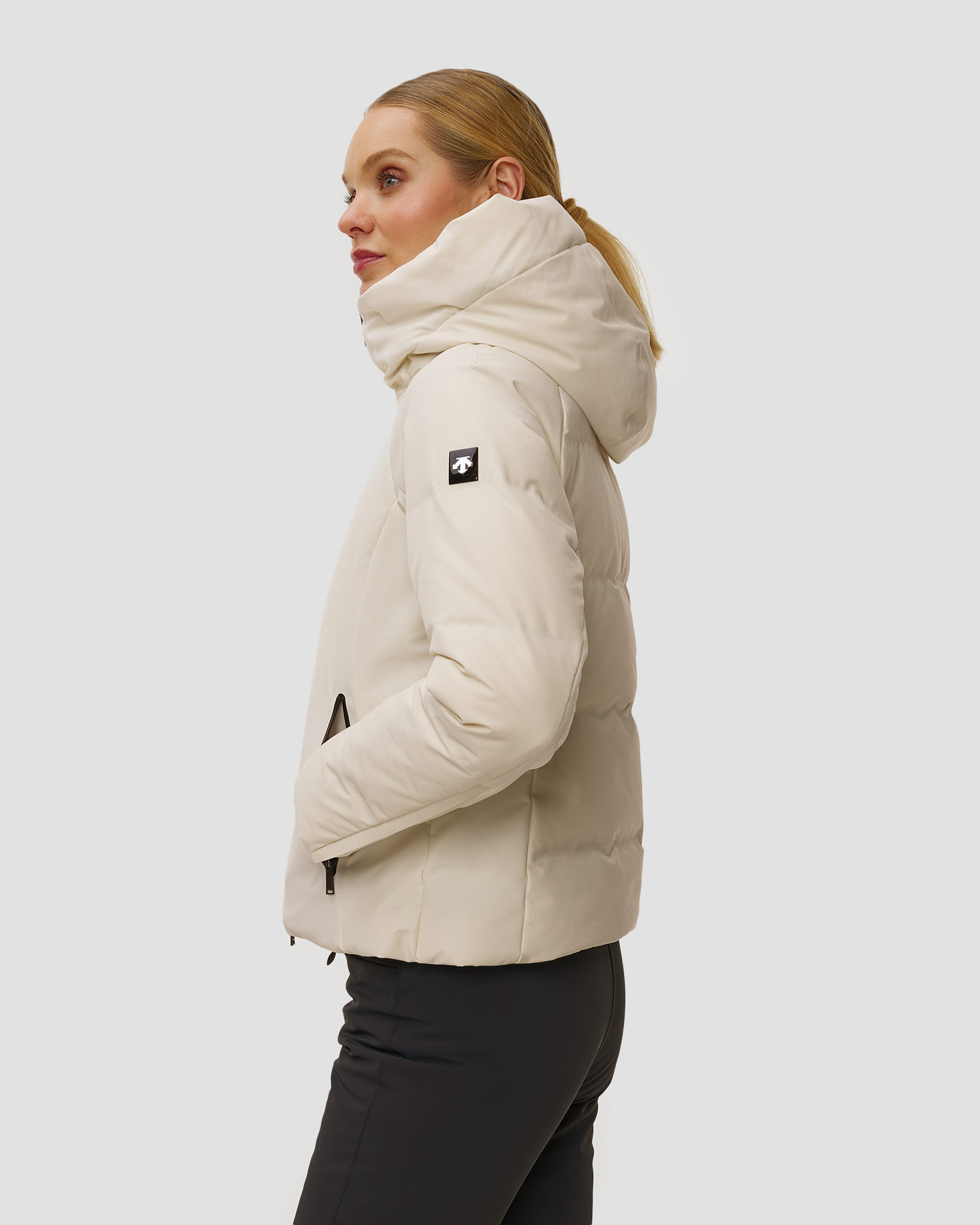 Kurtka narciarska puchowa damska Descente Double Collar Jacket biały