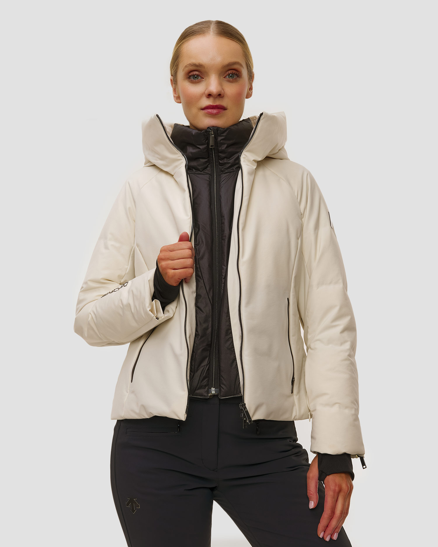 Kurtka narciarska puchowa damska Descente Double Collar Jacket biały