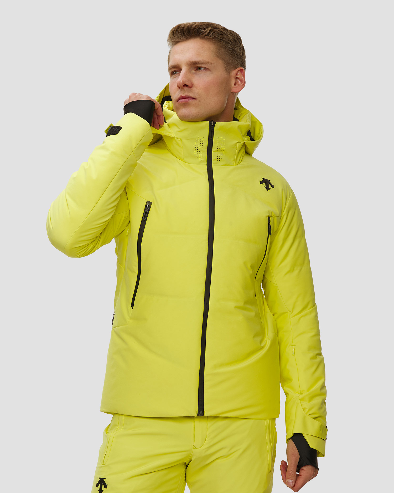 Giacca da sci da uomo Descente Hybrid Down Jacket gialla
