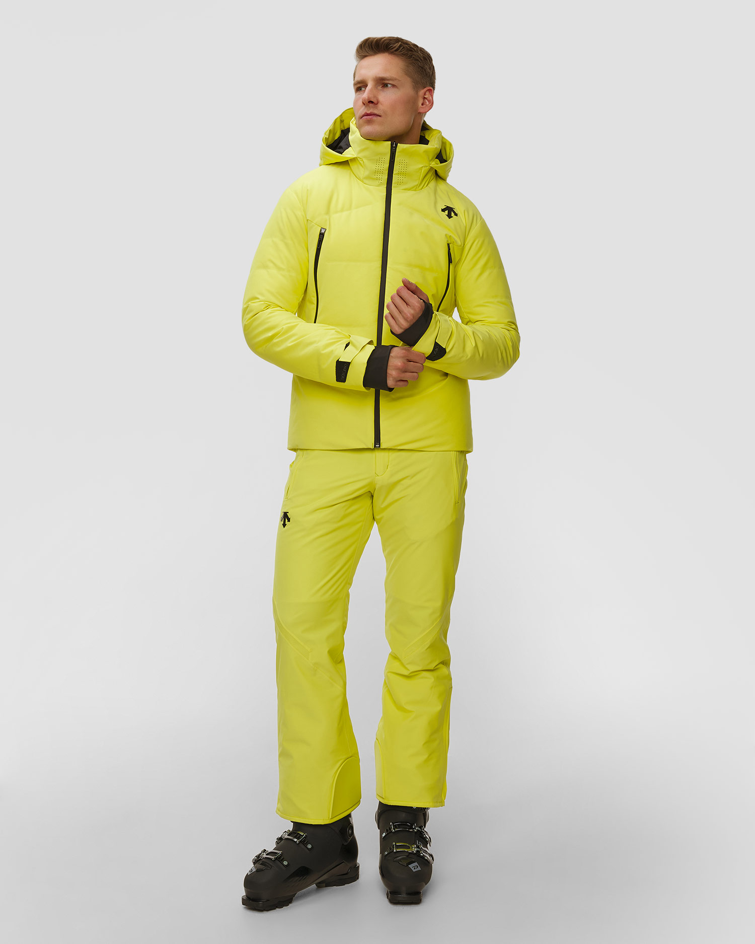 Giacca da sci da uomo Descente Hybrid Down Jacket gialla