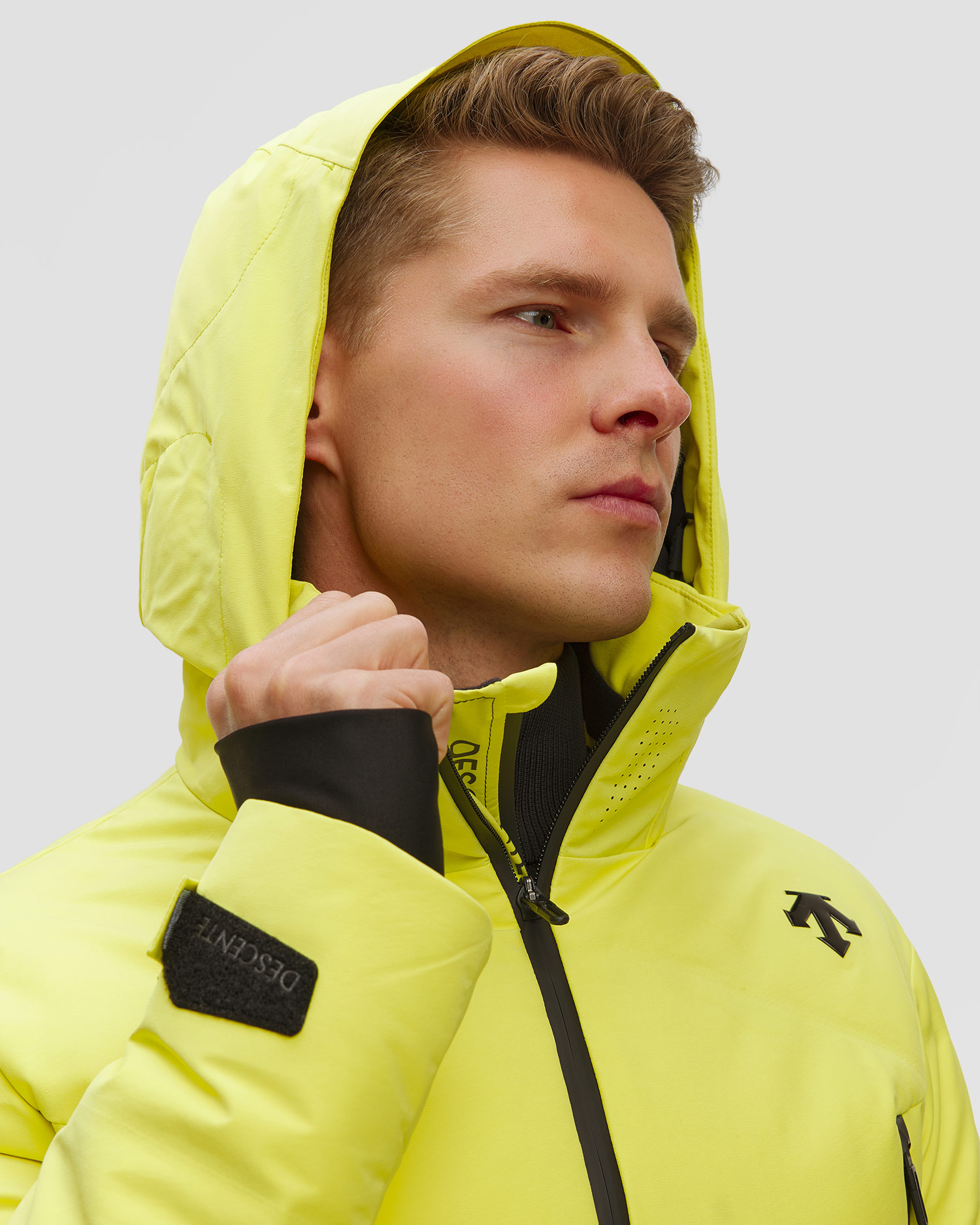 Giacca da sci da uomo Descente Hybrid Down Jacket gialla