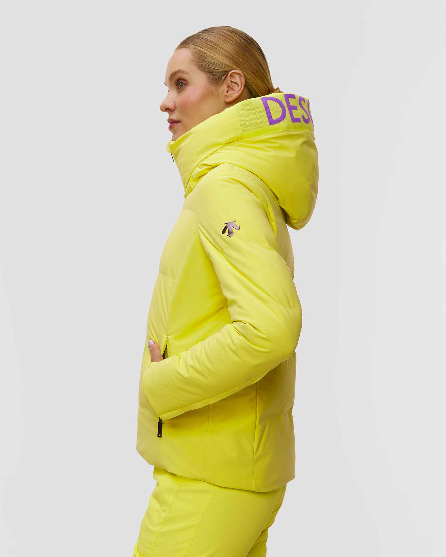 Kurtka narciarska puchowa damska Descente Janie żółta