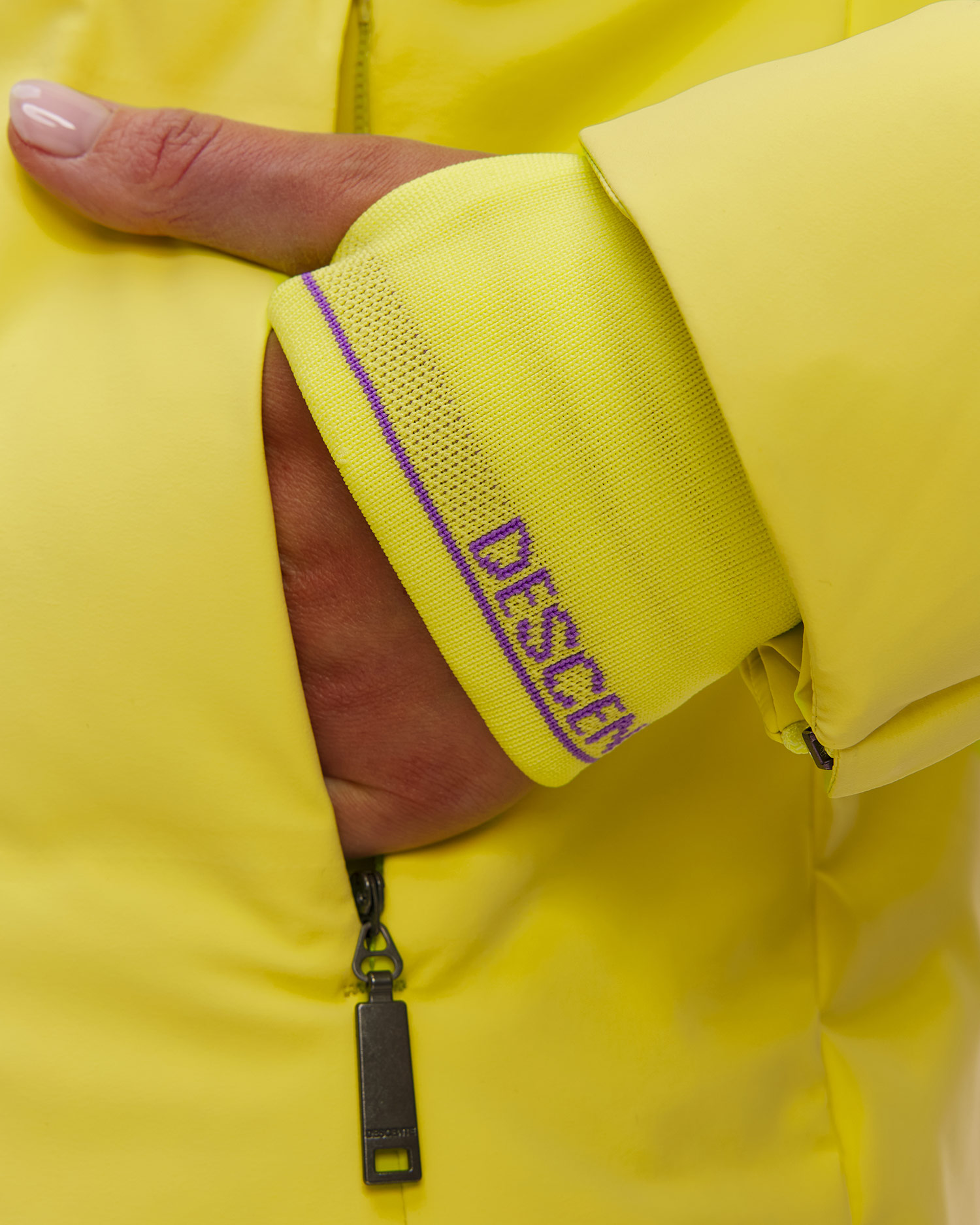 Kurtka narciarska puchowa damska Descente Janie żółta