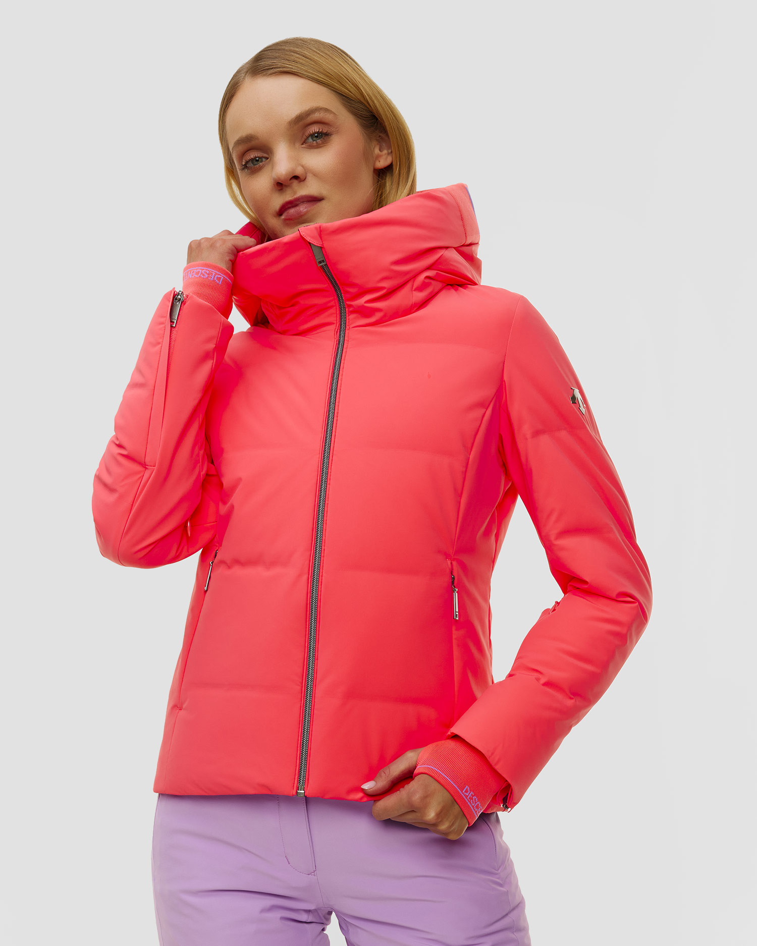 Doudoune de ski rose pour femmes Descente Janie