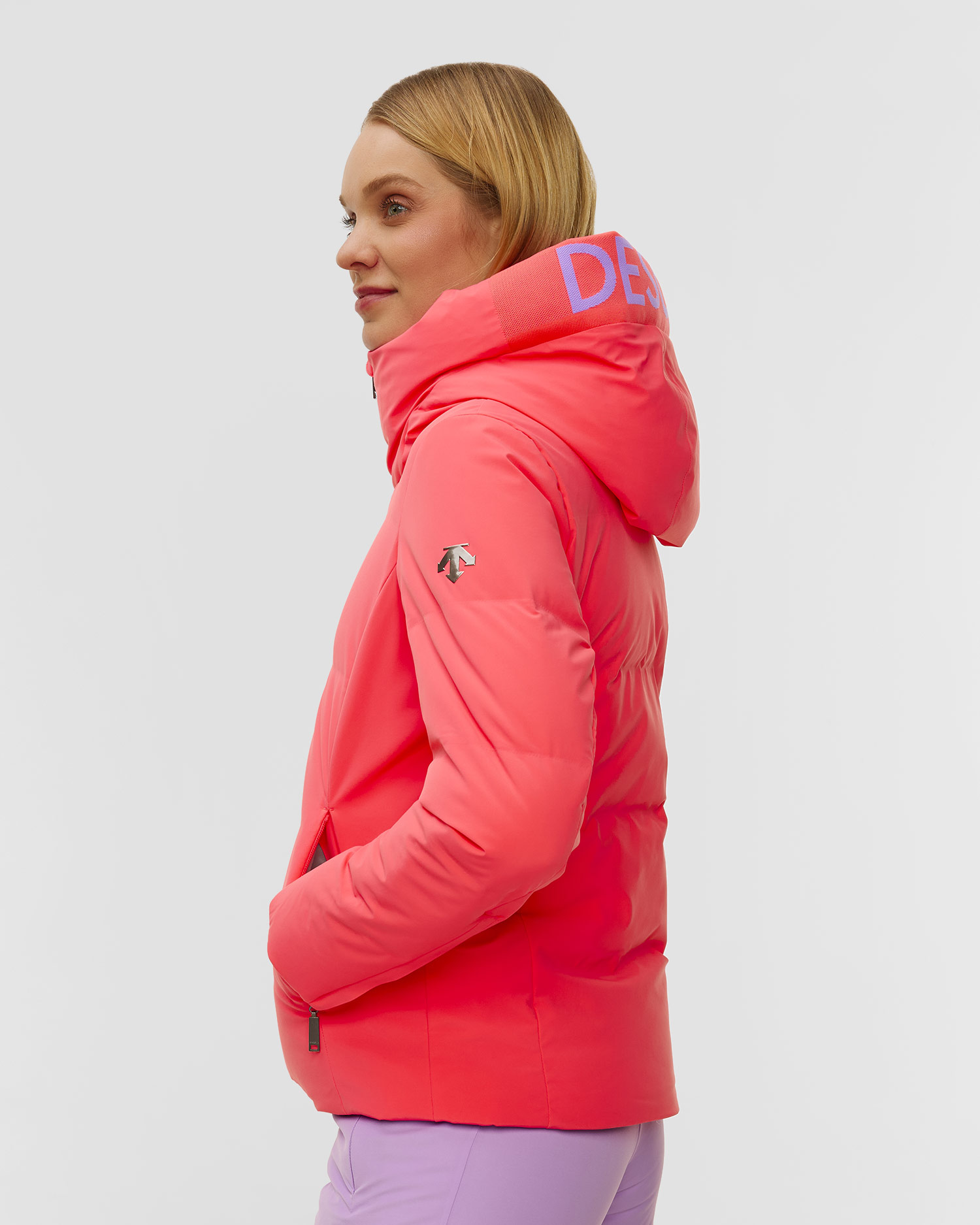 Doudoune de ski rose pour femmes Descente Janie
