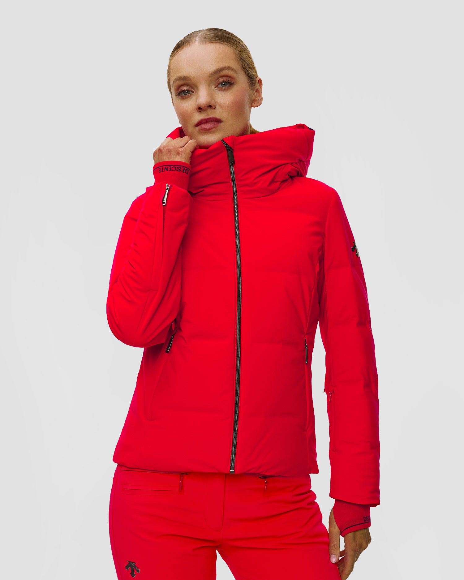 Doudoune de ski rouge pour femmes Descente Janie, Couleur: Czerwony