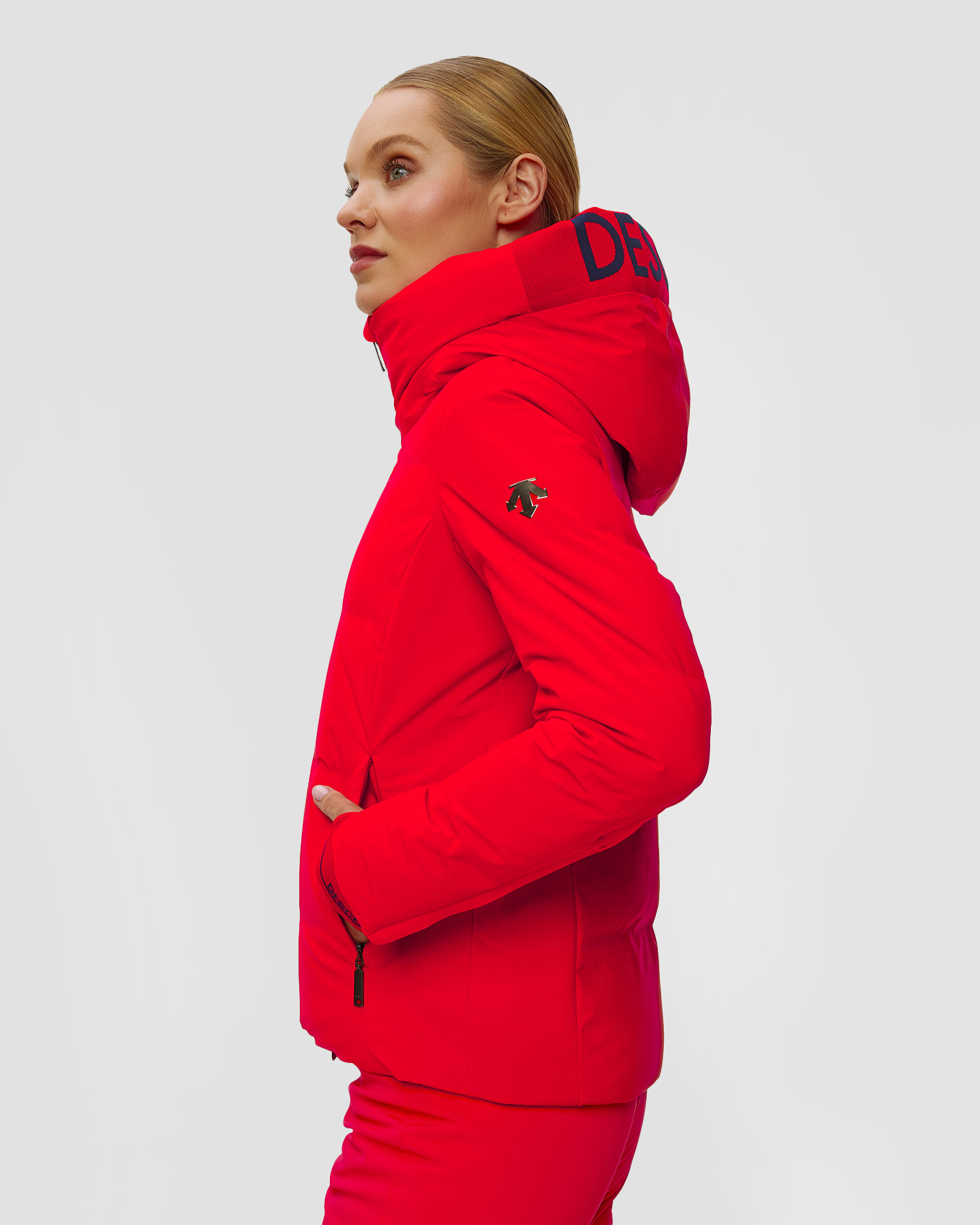 Geacă de schi din puf pentru femei Descente Janie roșie