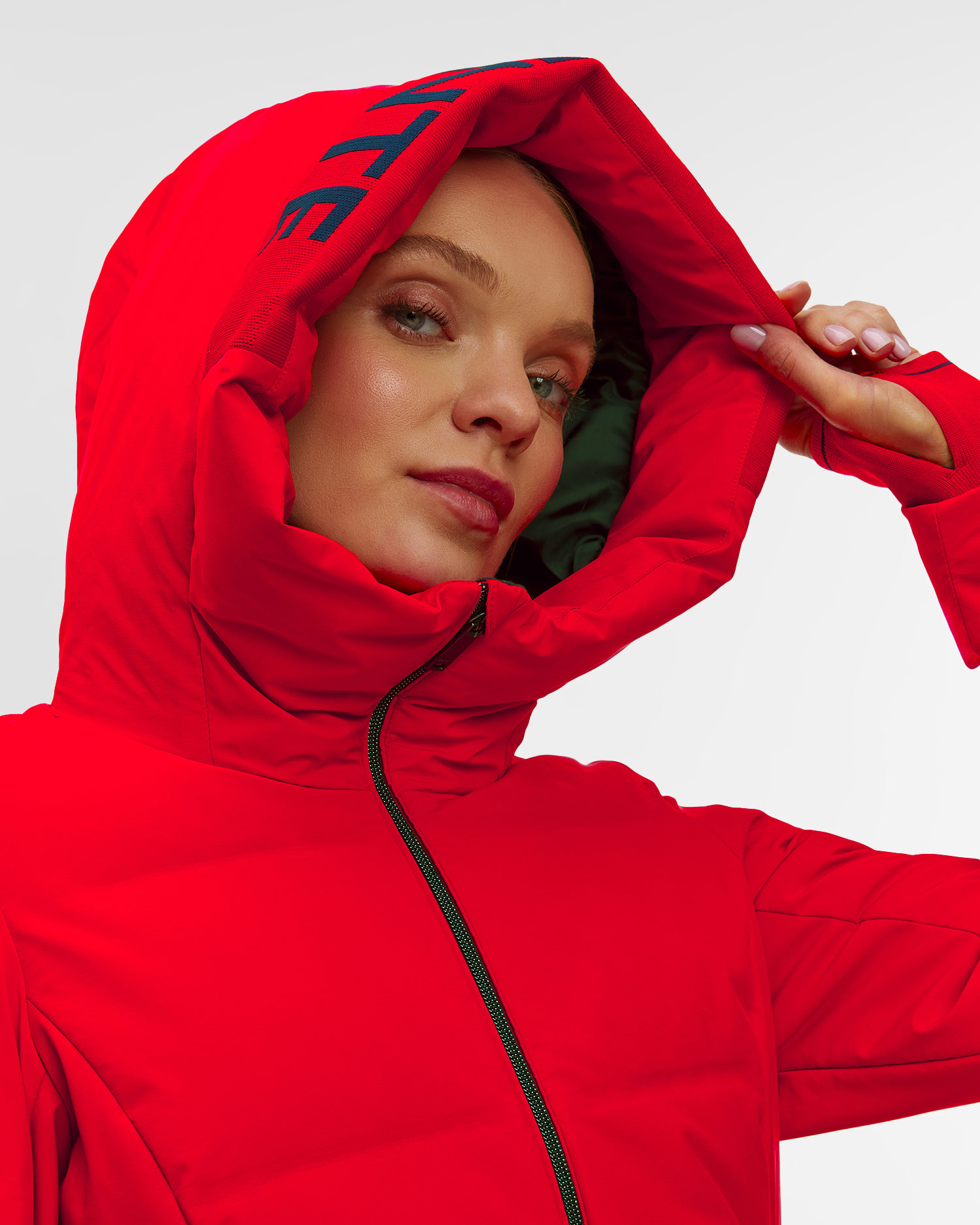 Geacă de schi din puf pentru femei Descente Janie roșie