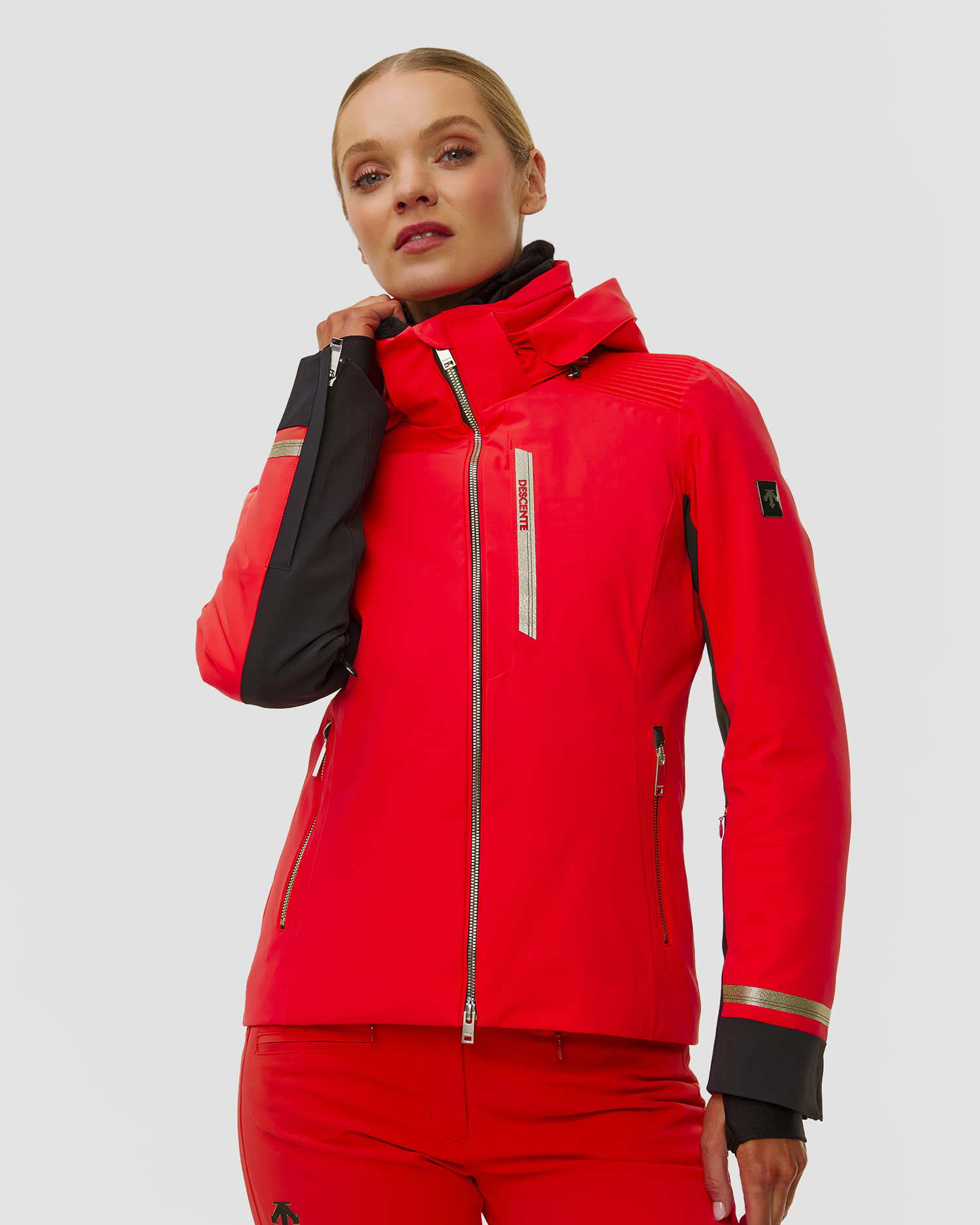 Kurtka narciarska damska Descente Shirring Jacket czerwona