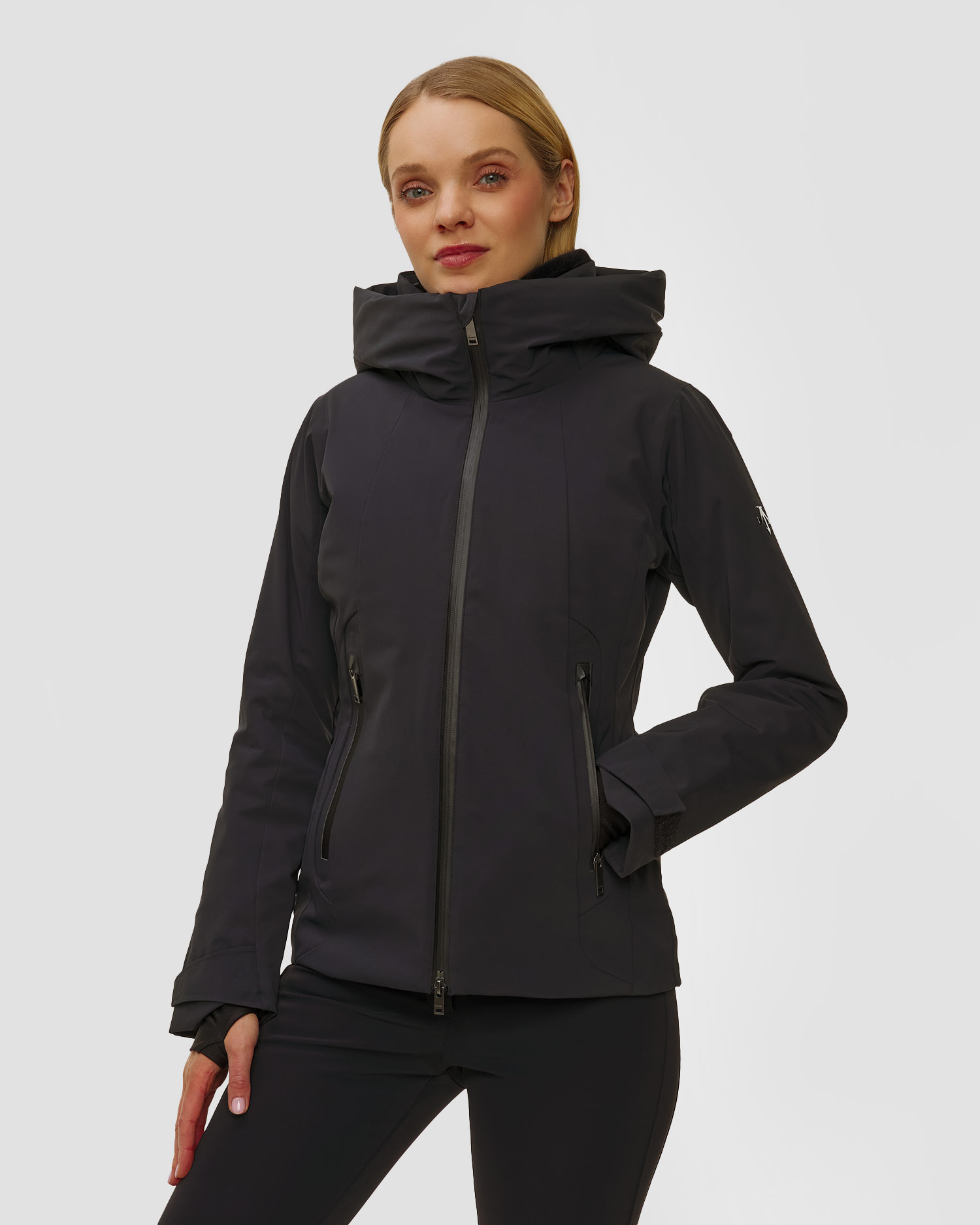 Descente Removable Down Jacket Damen-Skijacke, Farbe/Muster: Czarny