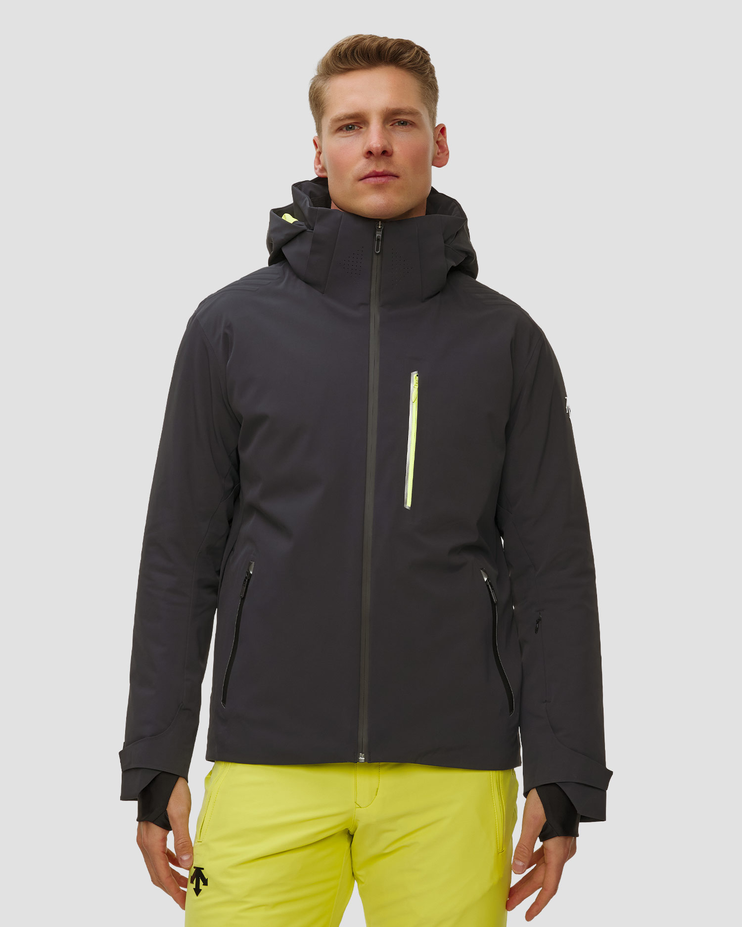 Giacca da sci da uomo Descente Caden nera, Colore/Disegno: Czarny