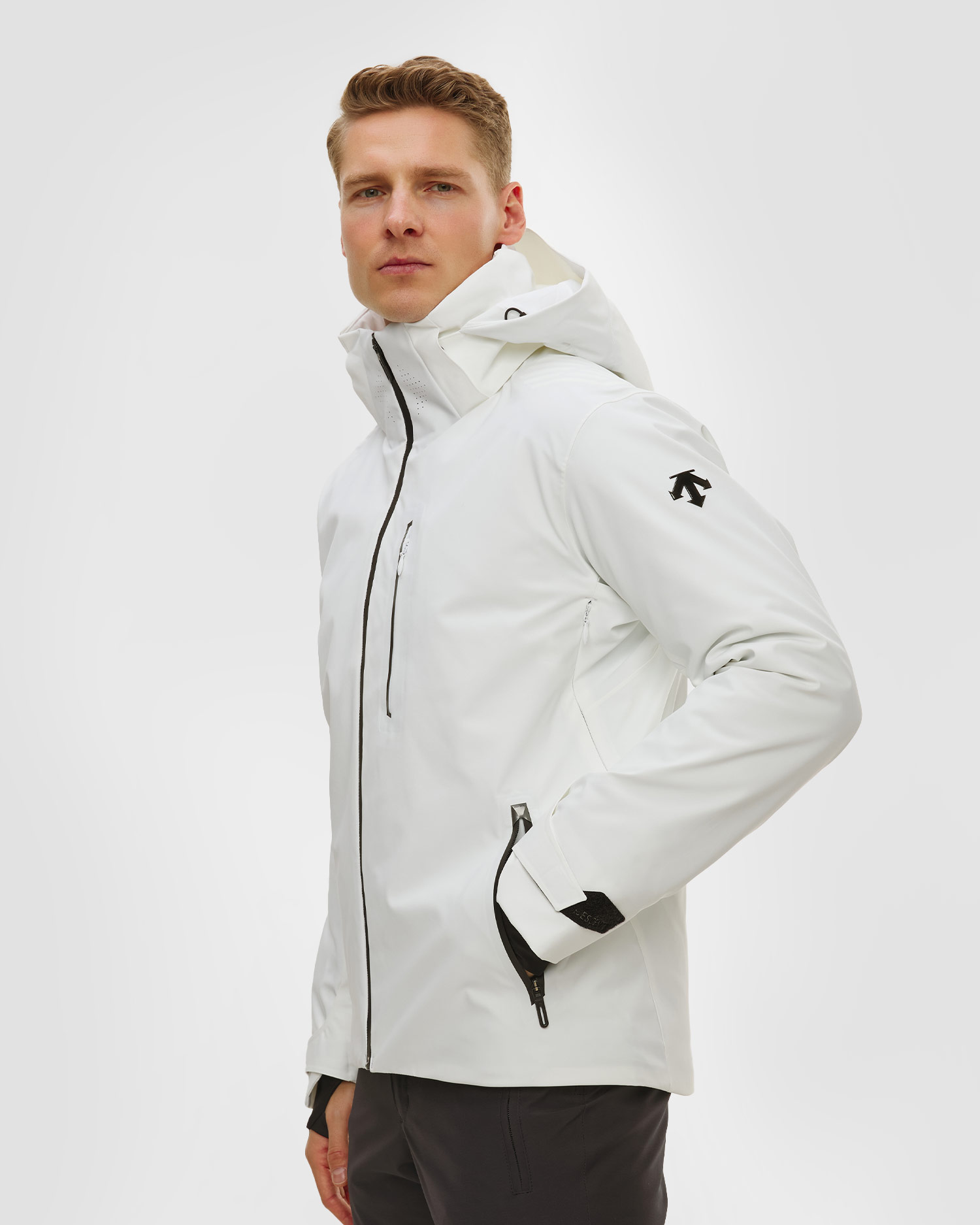 Giacca da sci da uomo Descente Caden bianca