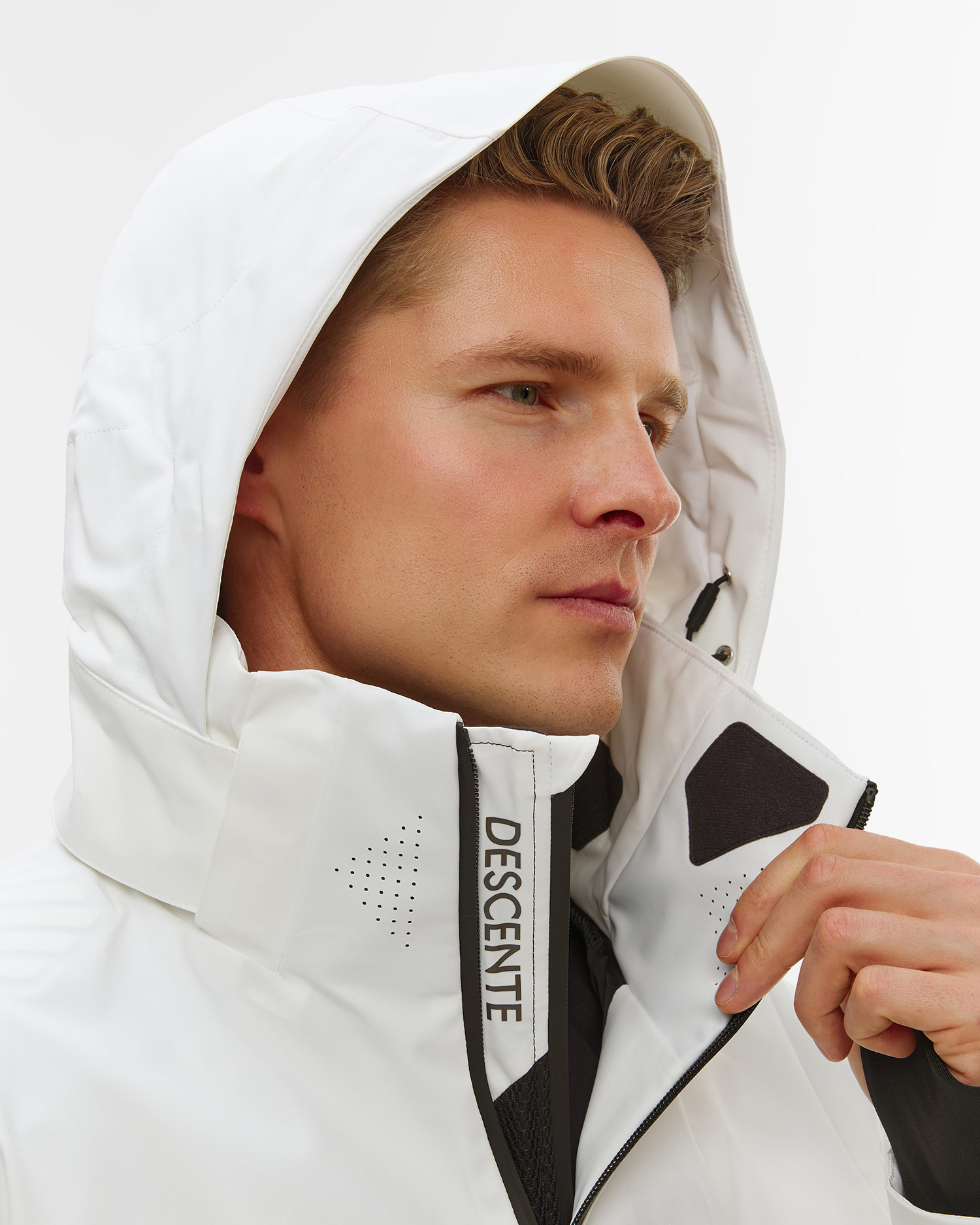 Giacca da sci da uomo Descente Caden bianca