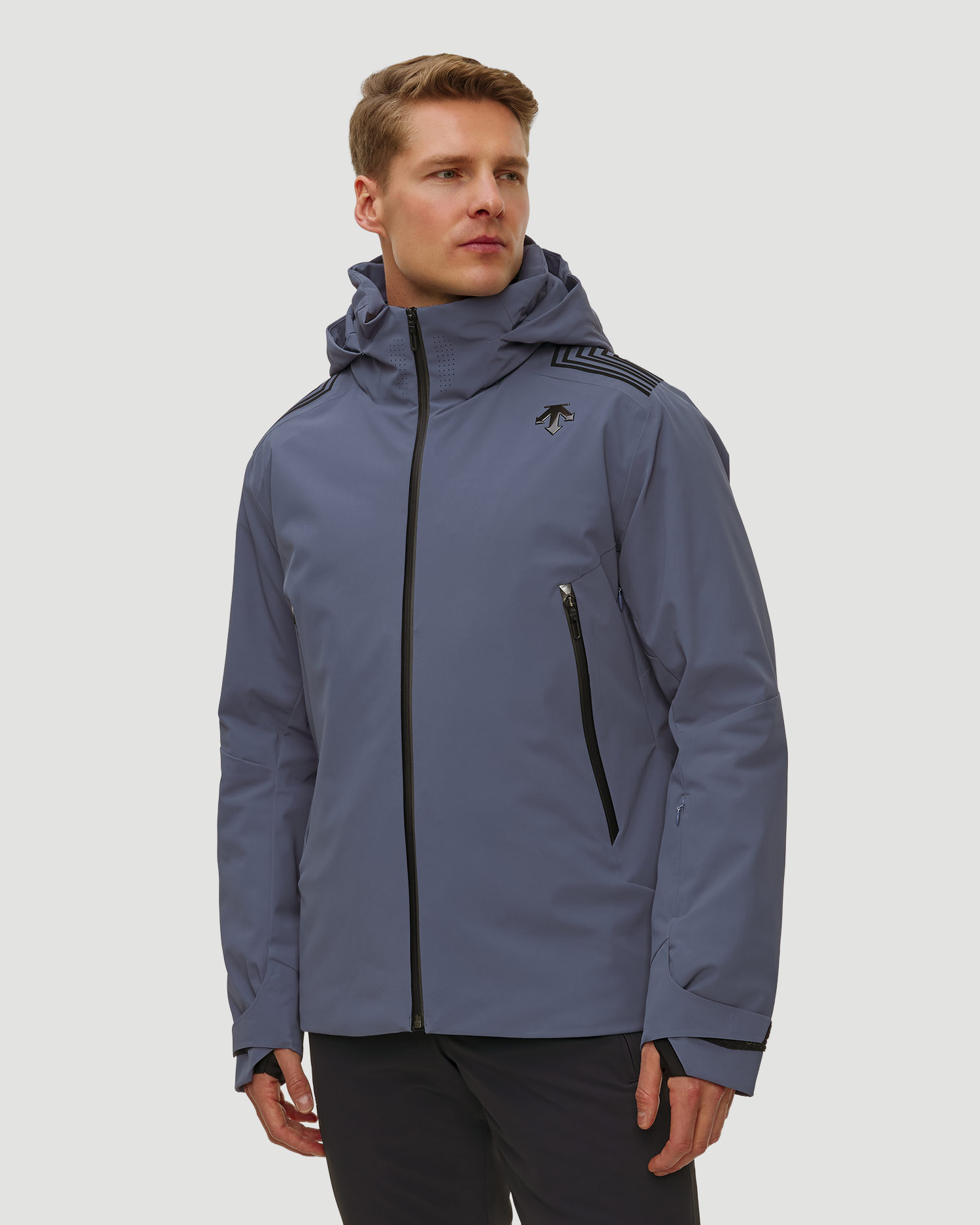 Giacca da sci da uomo Descente Finder, Colore/Disegno: Niebieski,Szary