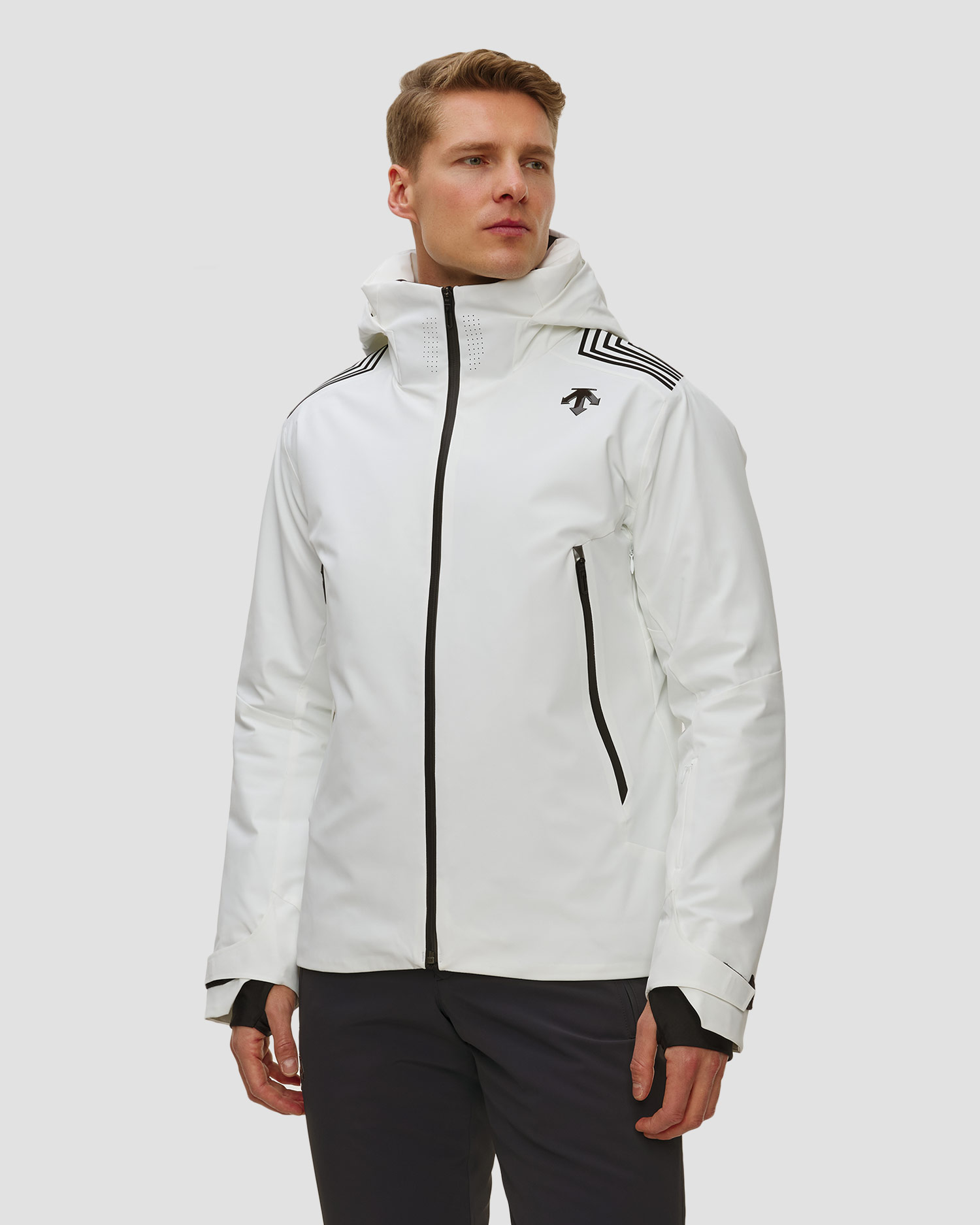 Giacca da sci da uomo Descente Finder bianca