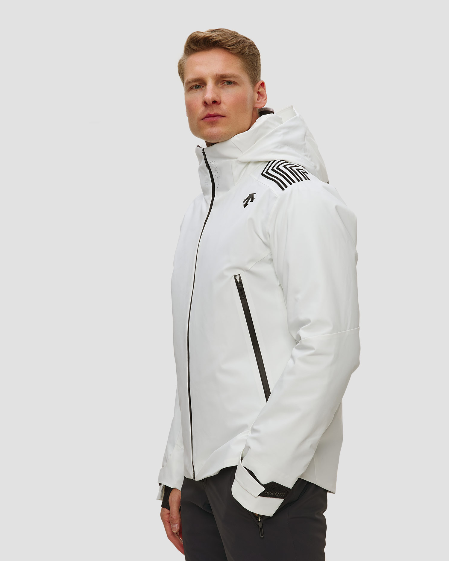 Giacca da sci da uomo Descente Finder bianca