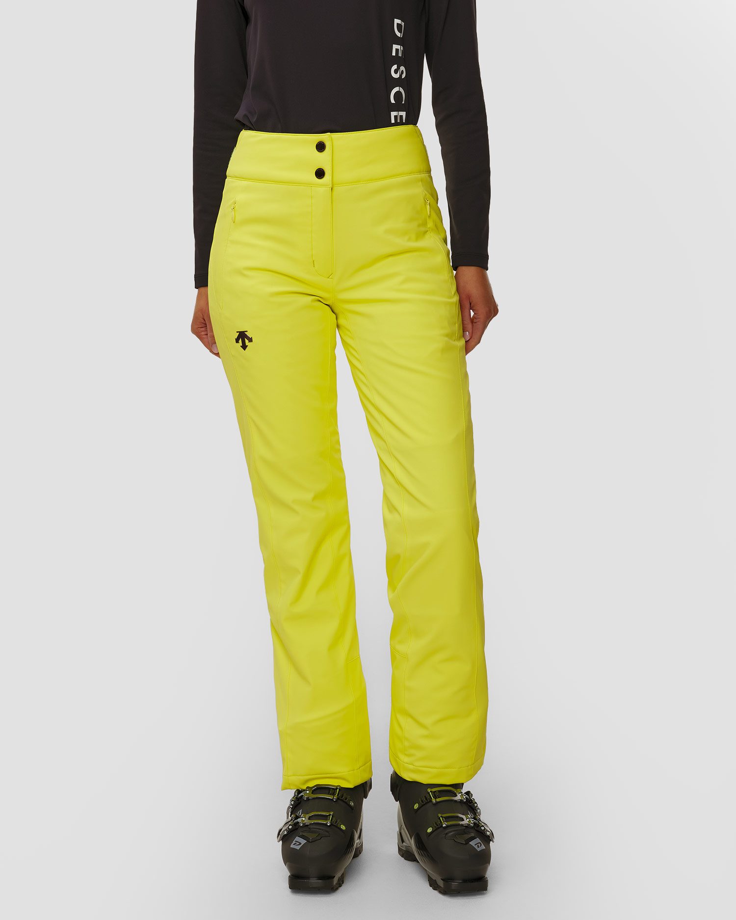 Spodnie narciarskie z wysokim stanem damskie Descente Insulated Pants żółte, Kolor/Wzór: Żółty