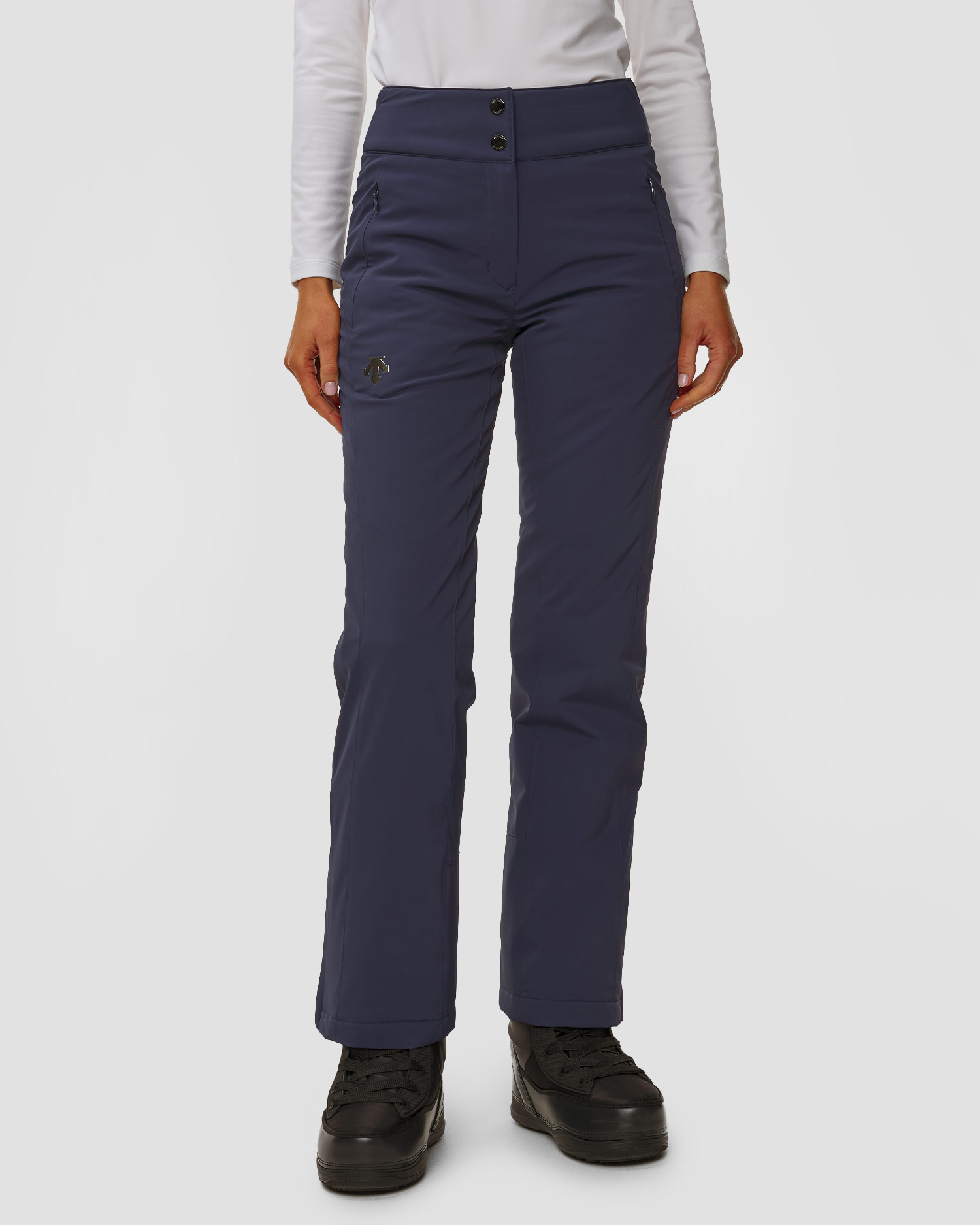 Spodnie narciarskie z wysokim stanem damskie Descente Insulated Pants granatowe, Kolor/Wzór: Granatowy