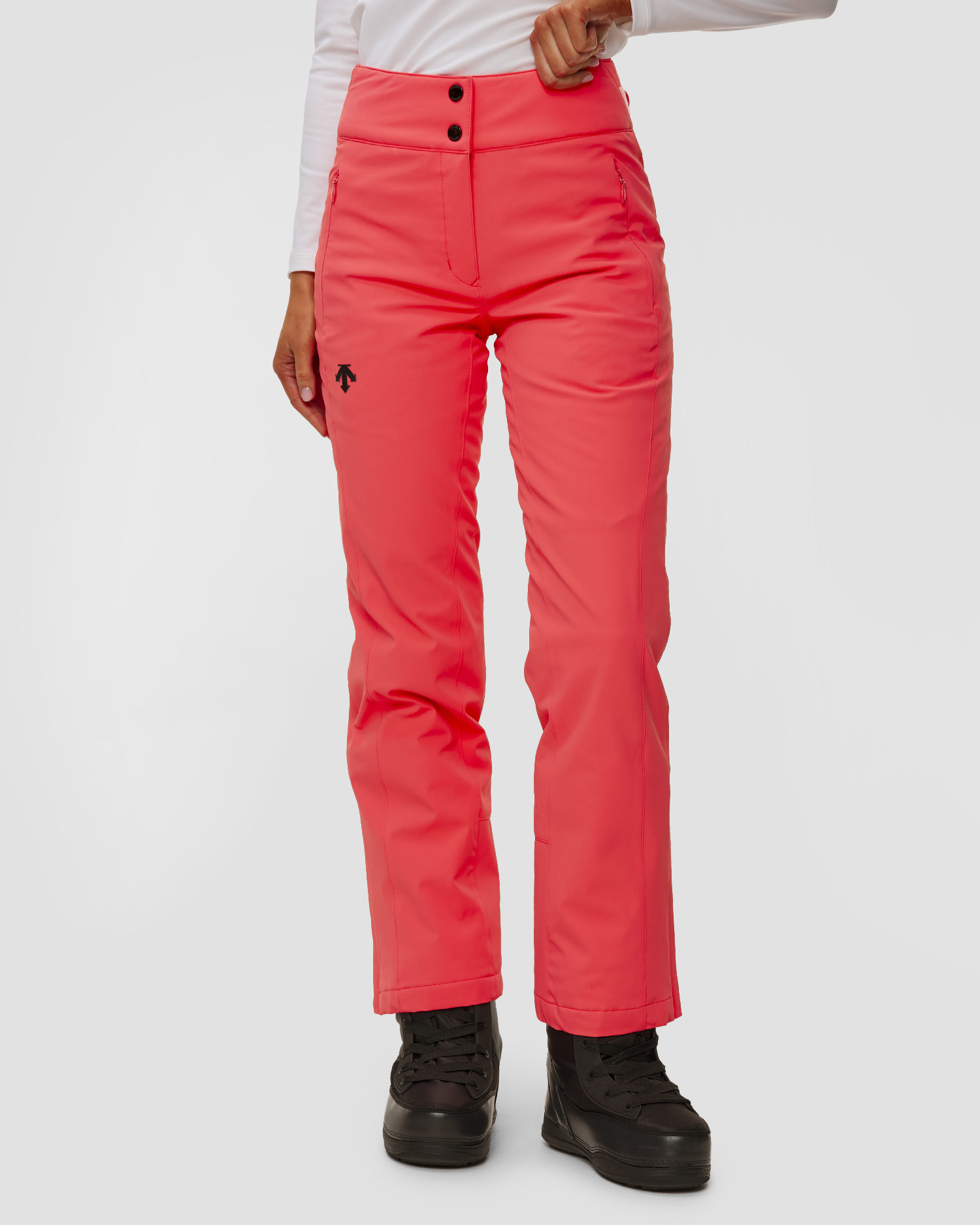 Spodnie narciarskie z wysokim stanem damskie Descente Insulated Pants różowe, Kolor/Wzór: Różowy