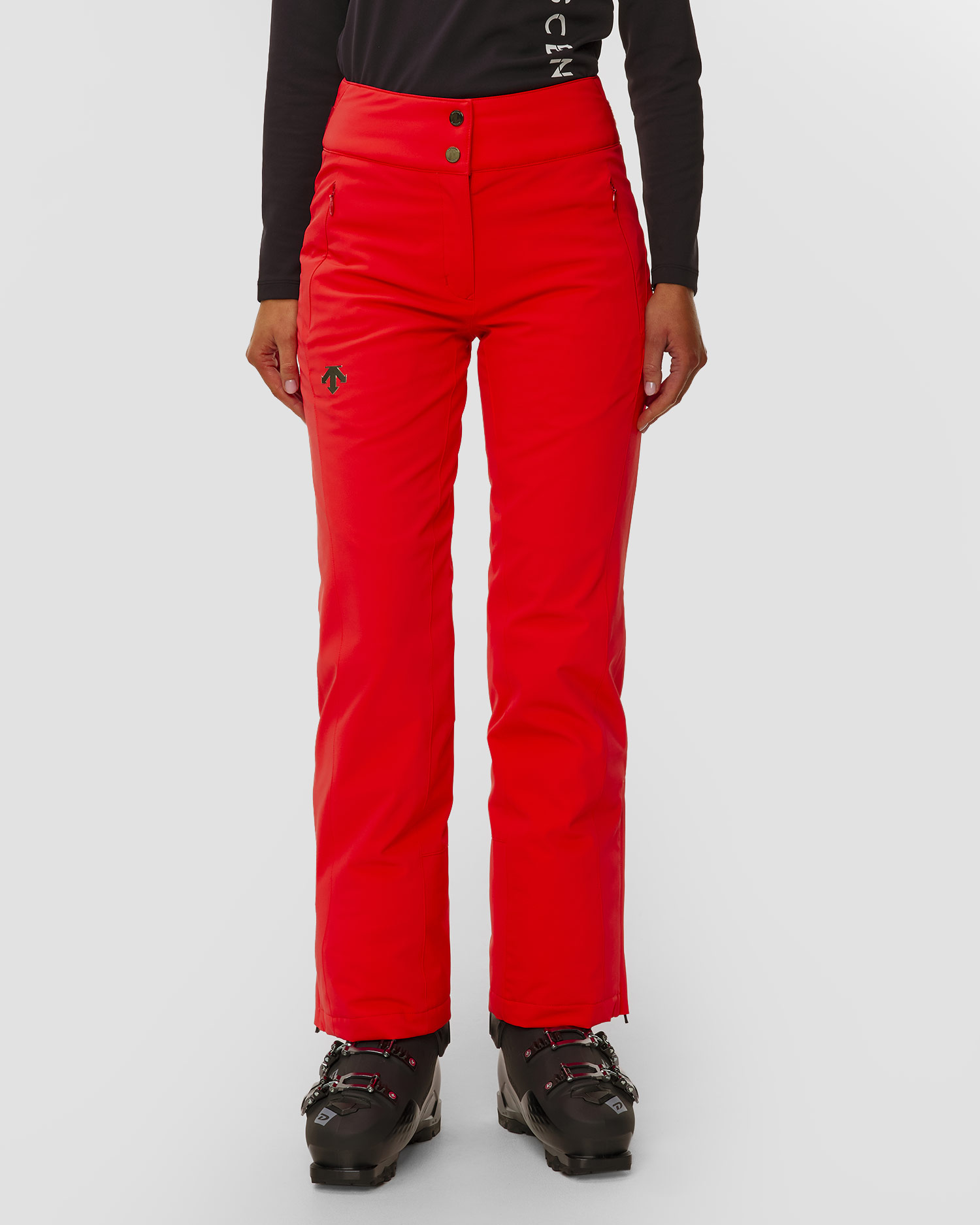 Spodnie narciarskie z wysokim stanem damskie Descente Insulated Pants czerwone