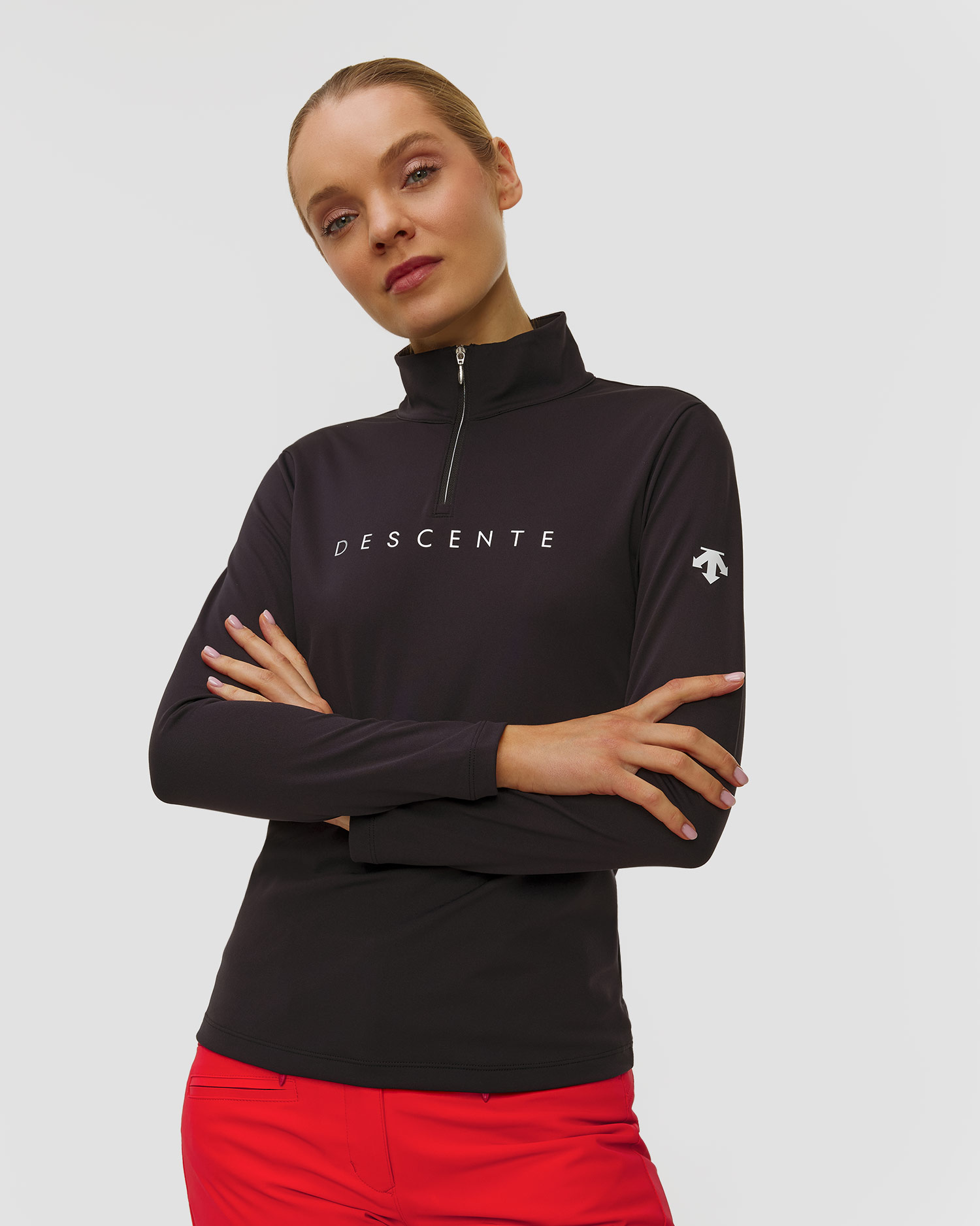 Women's ski turtleneck Descente Chest Logo T-Neck black